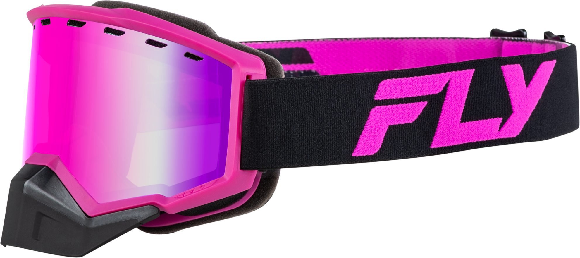 FOCUS SNOW GOGGLE BLACK/PINK W/ PINK MIRROR/ROSE LENS