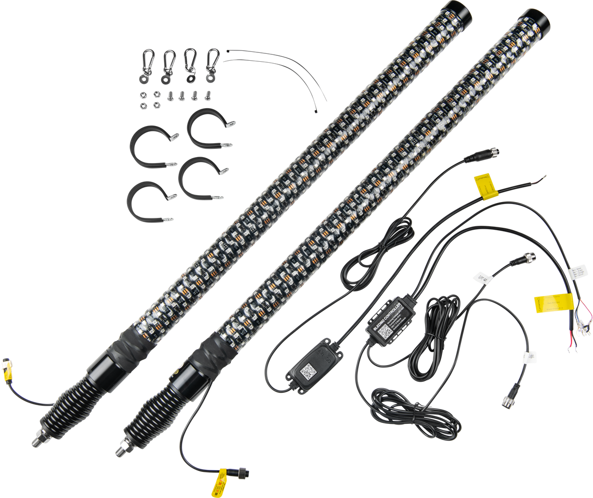 3 FOOT RGB LED FAT WHIP PAIR