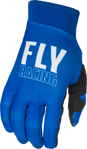 FLY RACING PRO LITE GLOVES BLUE/WHITE LG (SIZE 10)