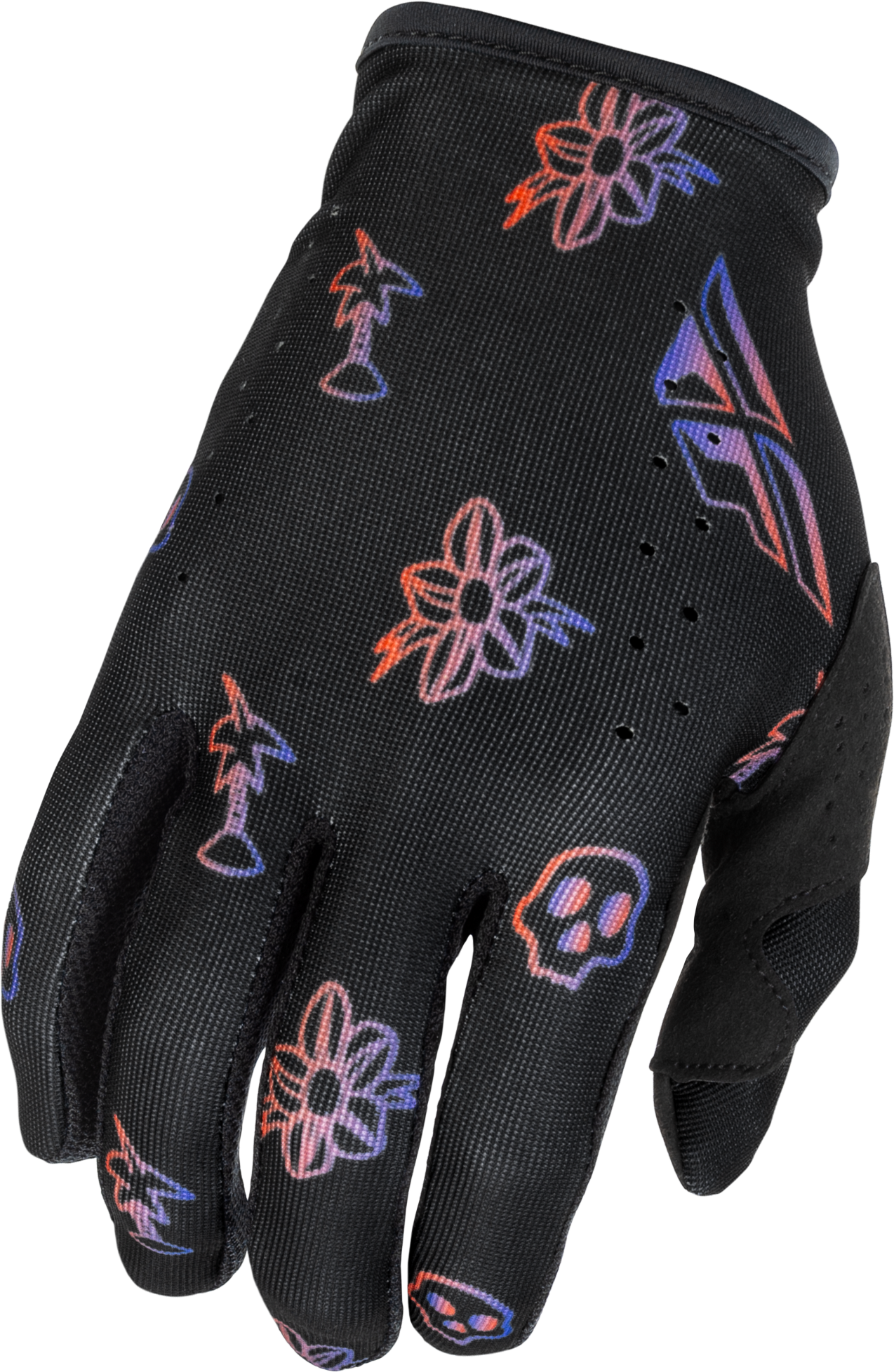 YOUTH LITE OUTLINE GLOVES BLACK/RED/PURPLE YL