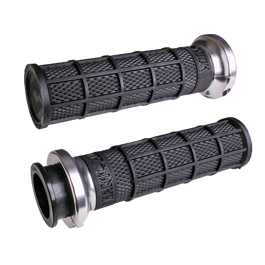 LOCK-ON HART-LUCK FULL-WAFFLE BLACK/SILVER INDIAN TBW 1"