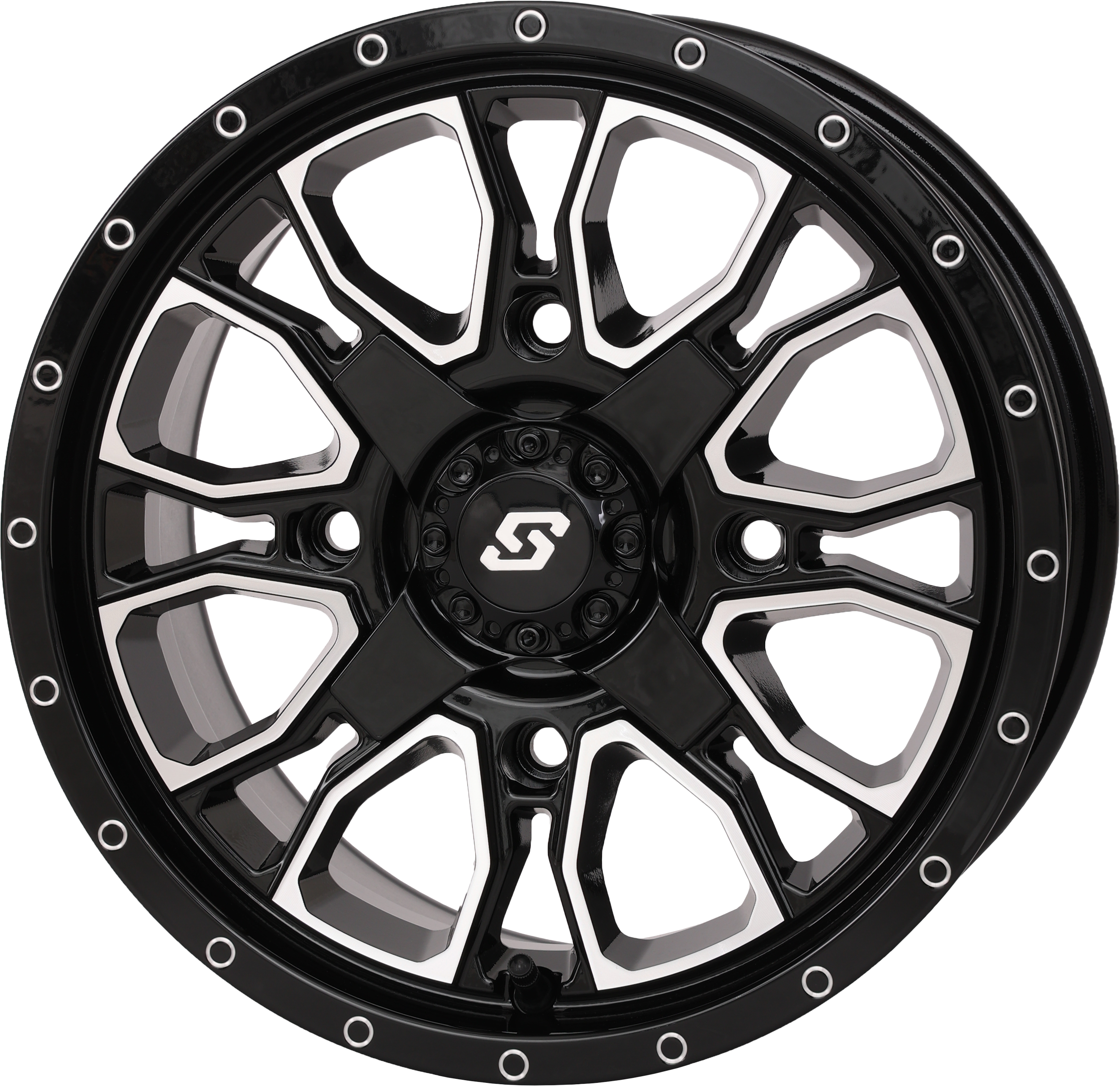 FUSION DD WHEEL  14X7 5+2 4/137 & 4/156 GLOSS BLK/MACH