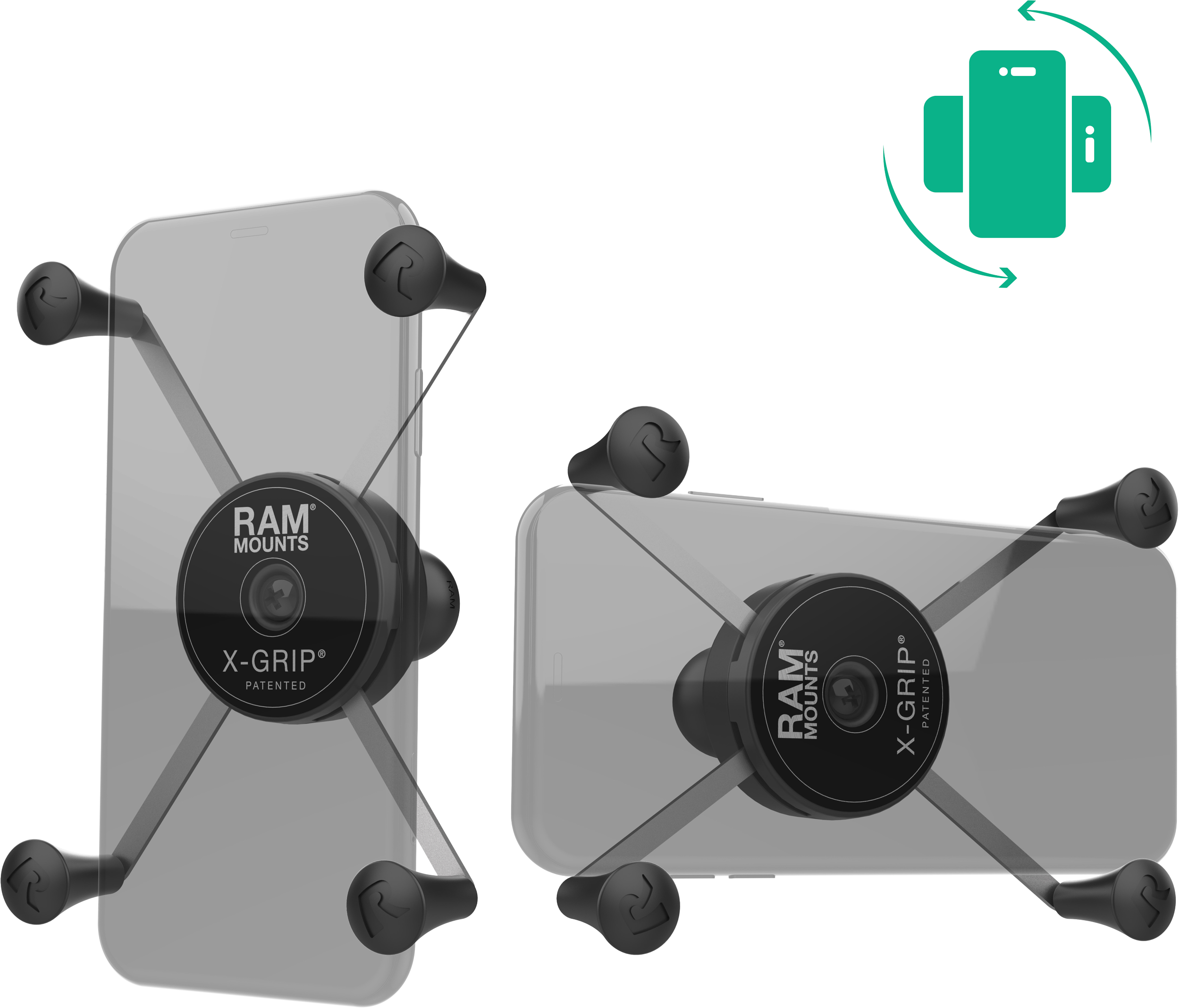 ROTATING X-GRIP PHONE HOLDER LARGE W/BALL B SIZE