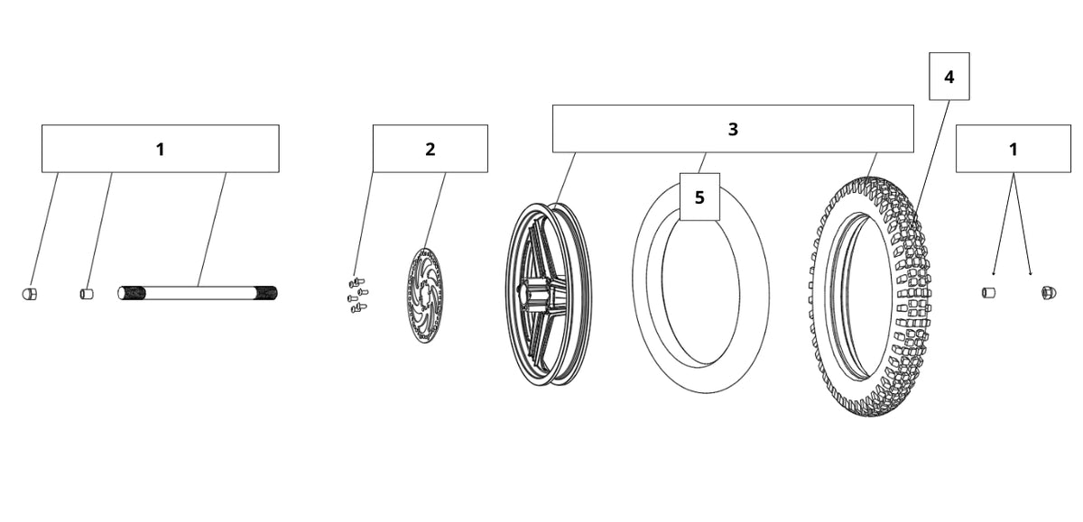 RFN Warrior SX-E350 Front Wheel diagram