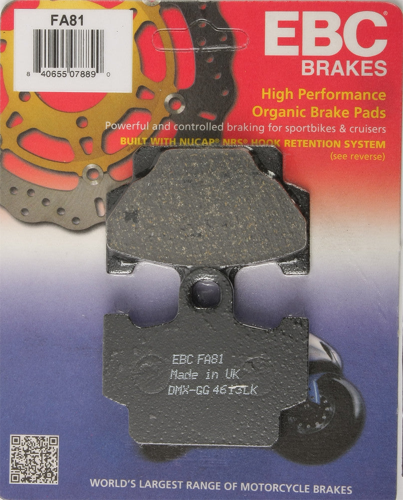 BRAKE PADS FA81 ORGANIC