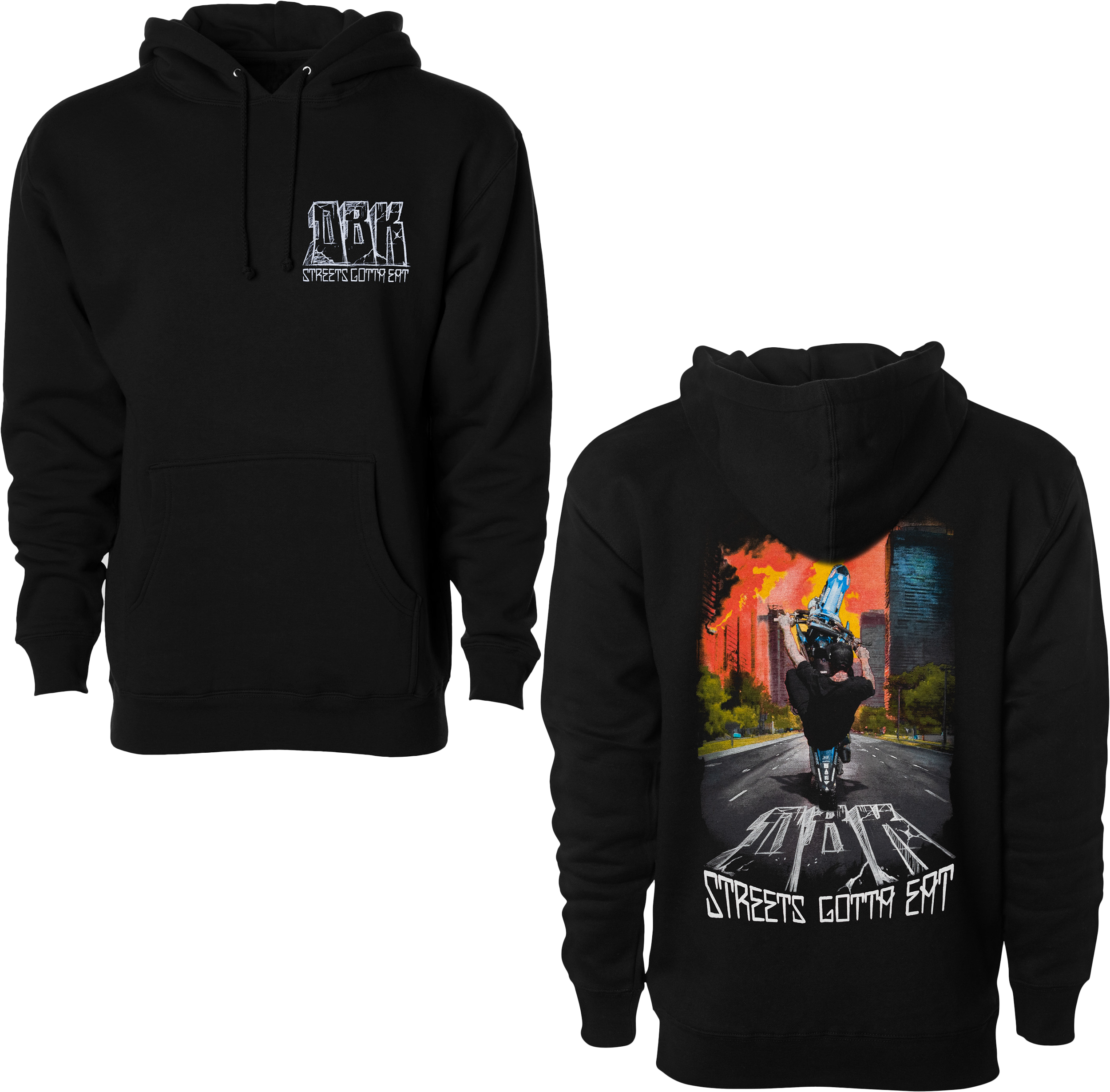 STREETS GOTTA EAT HOODIE BLACK SM