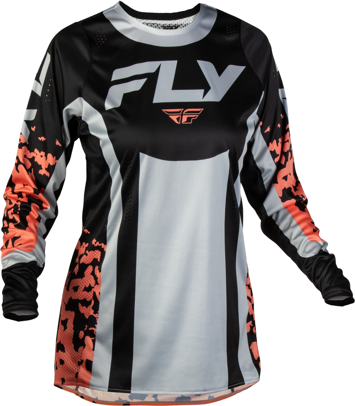 WOMEN'S LITE FLAKE JERSEY BLACK/LIGHT GREY/CORAL SM