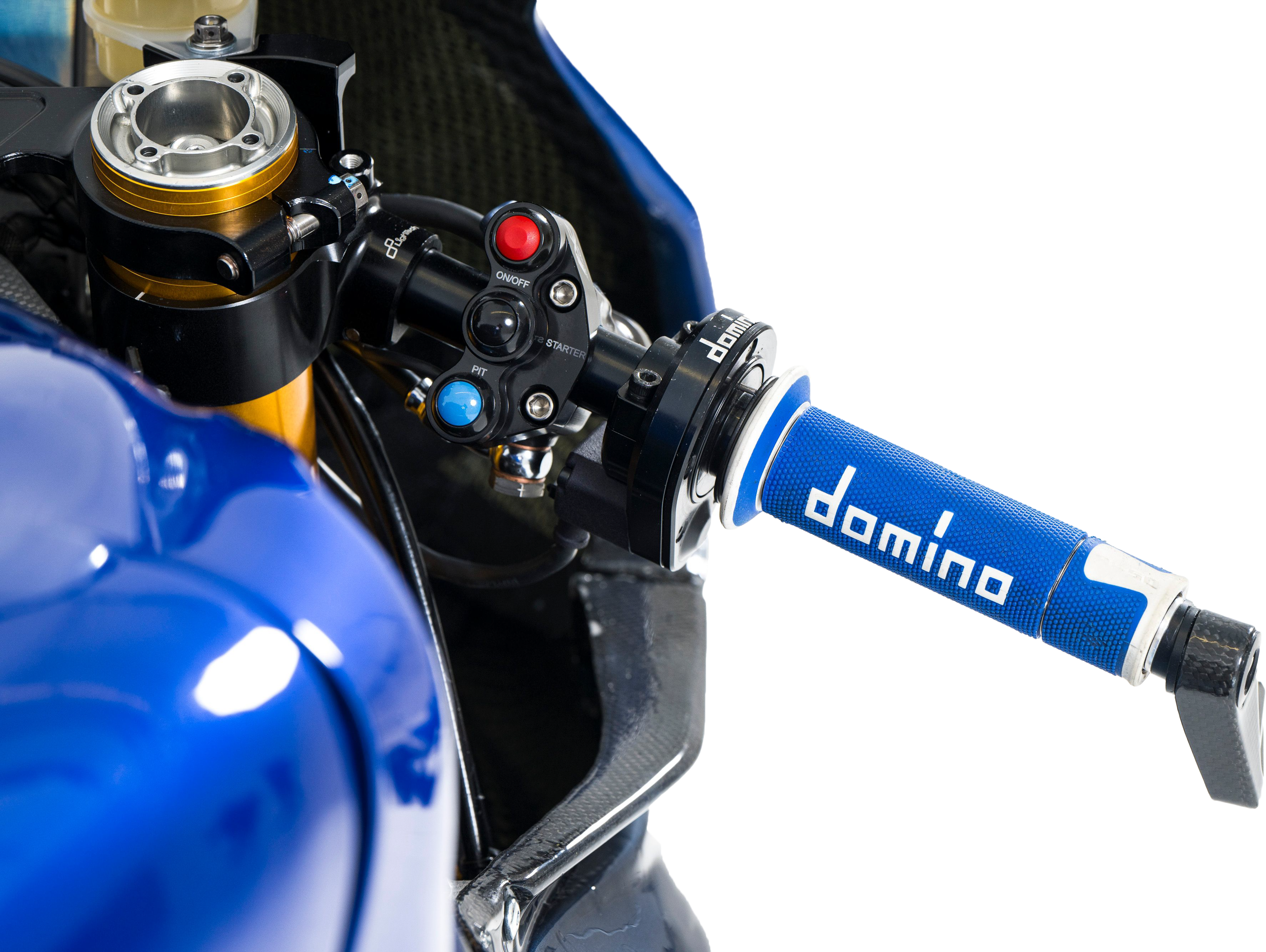 A450 ROAD RACING GRIPS BLUE/WHITE PAIR