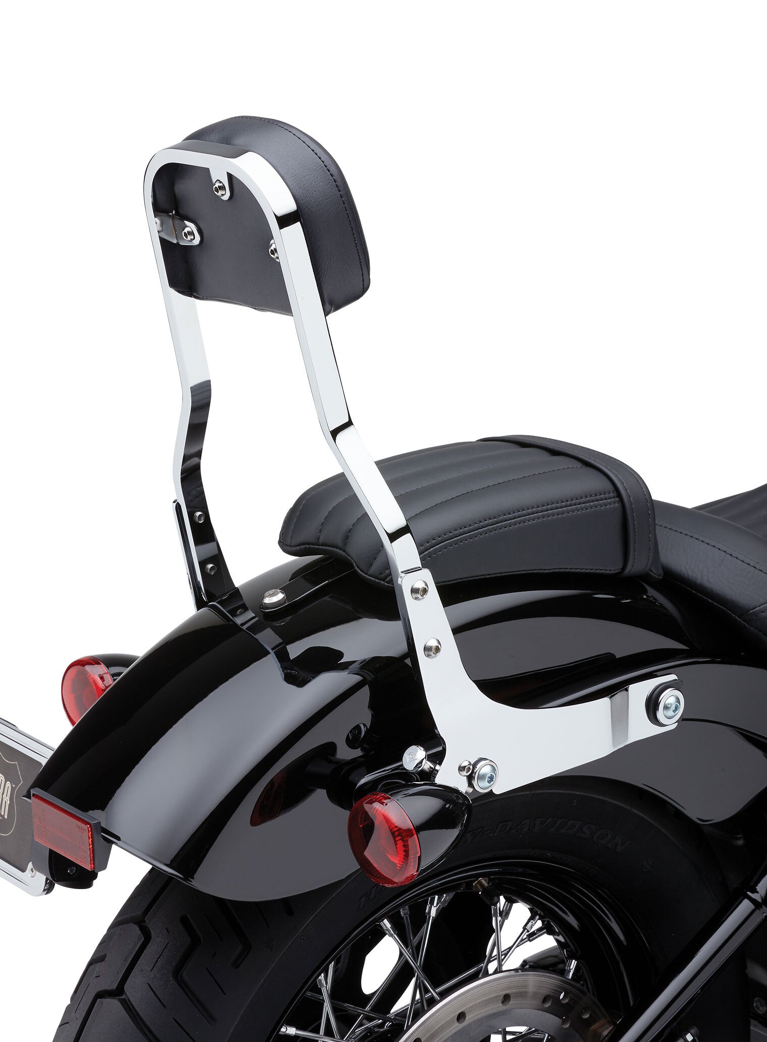 DETACHABLE BACKREST SHORT CHROME DYNA 06-17