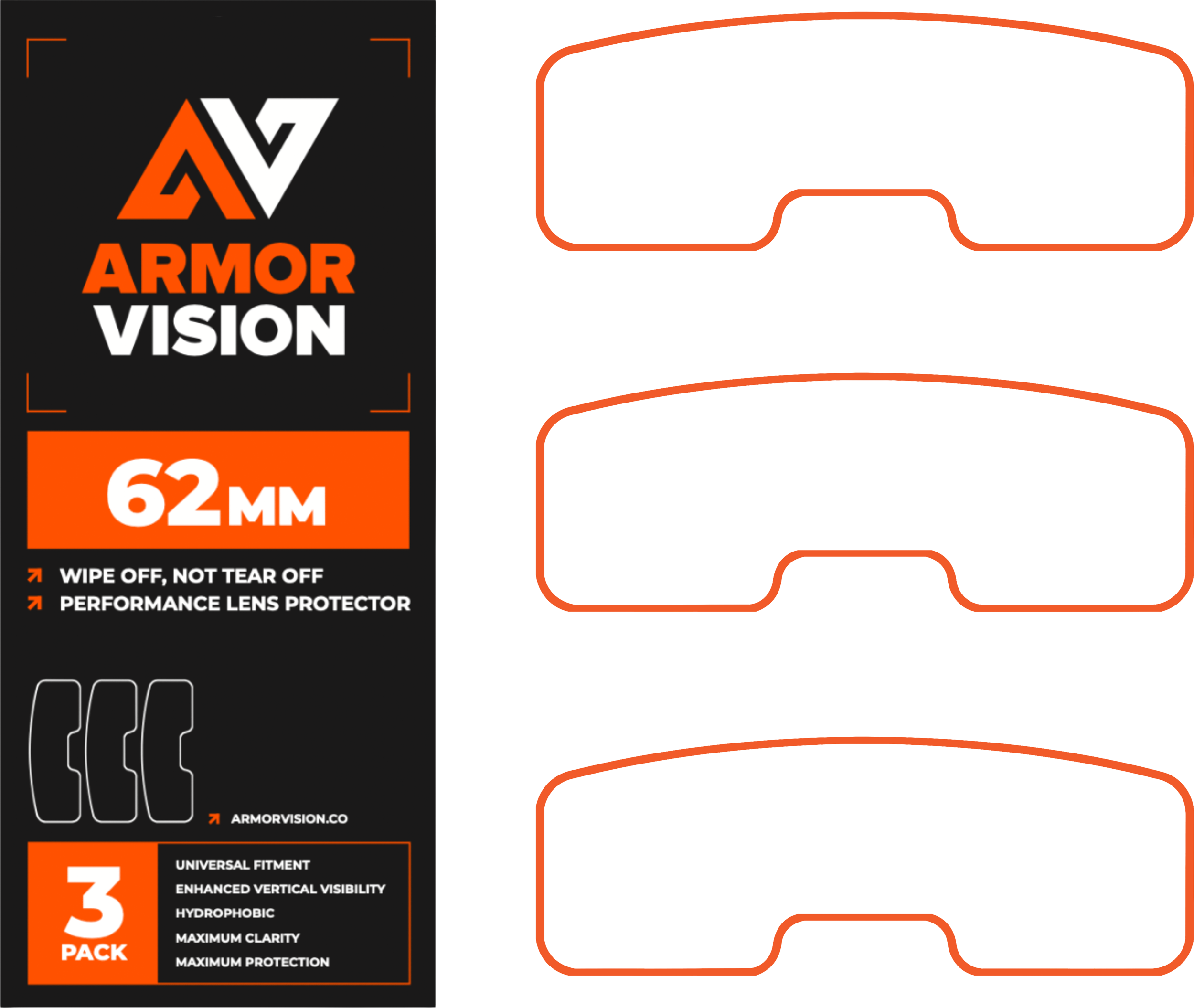 ARMOR VISION 62MM 2ND GEN 3/PK