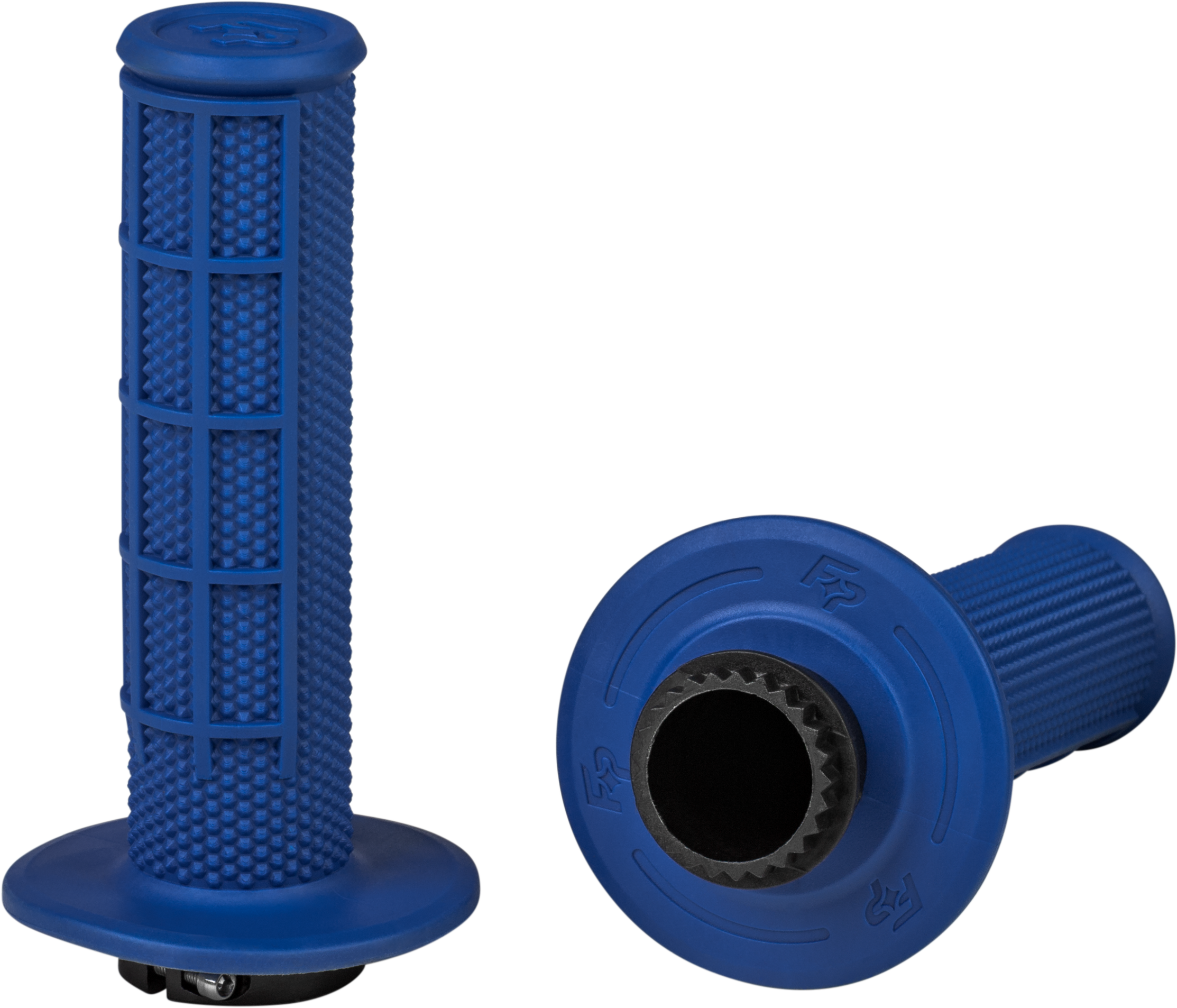 CONTROL MX LOCK-ON GRIPS BLUE HALF WAFFLE