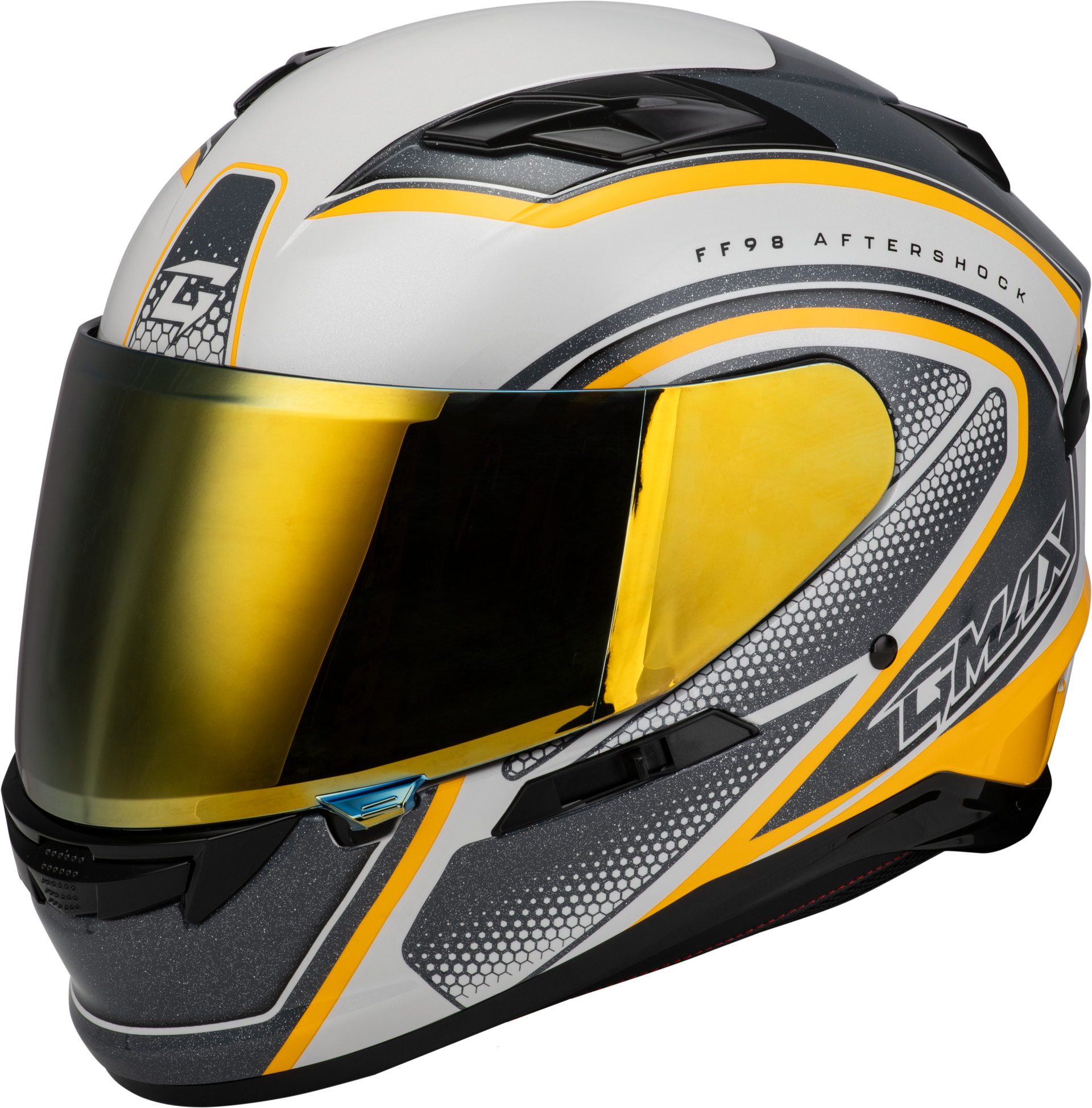 Ff 98 Aftershock Helmet White/Metallic Silver 3x