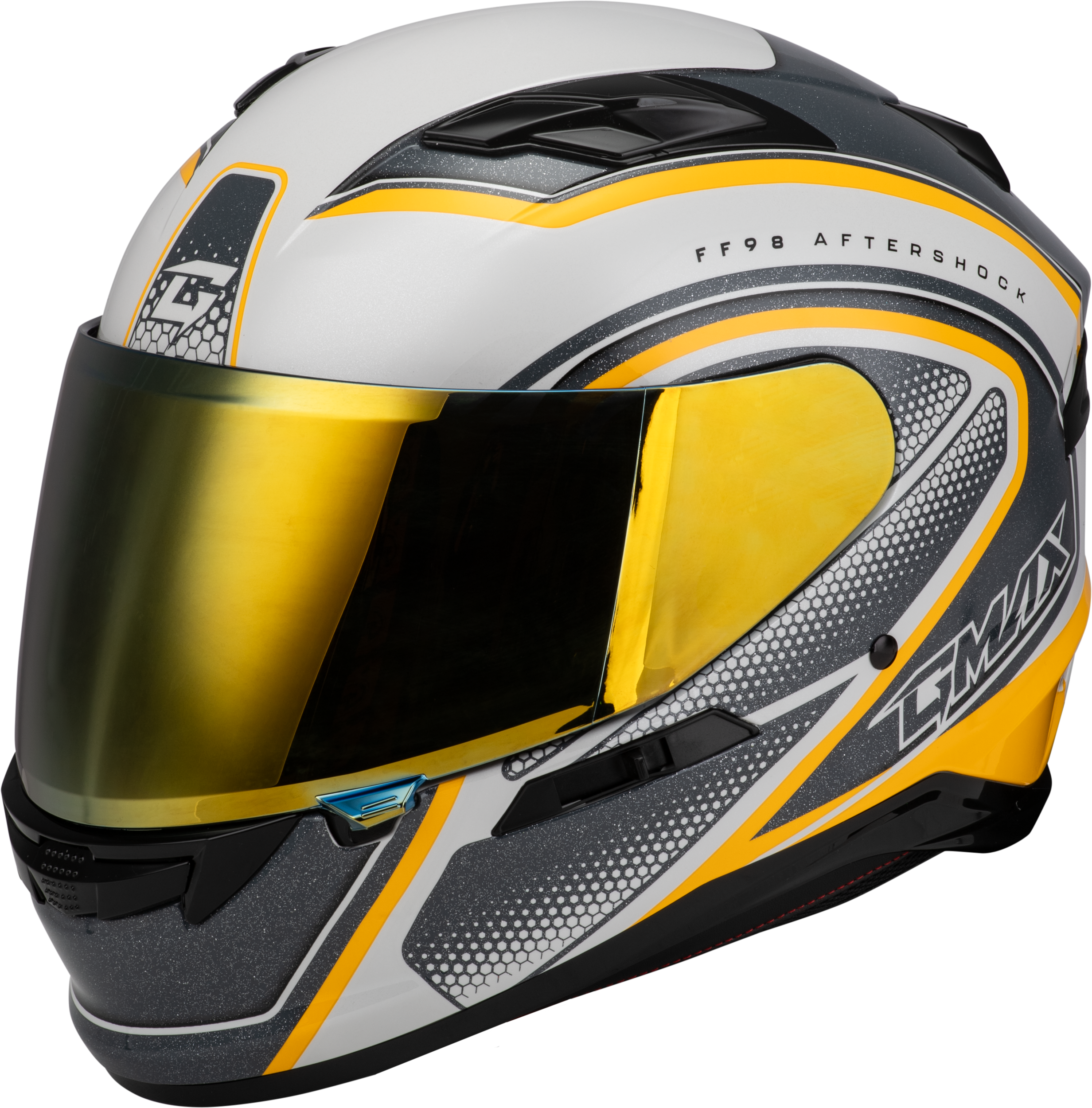 FF-98 AFTERSHOCK HELMET WHITE/METALLIC SILVER XS