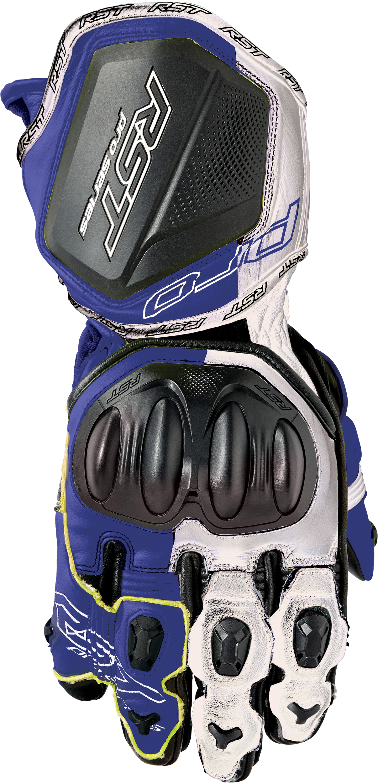 PRO SERIES GP D3O GLOVES WHITE/BLUE LEATHER SM