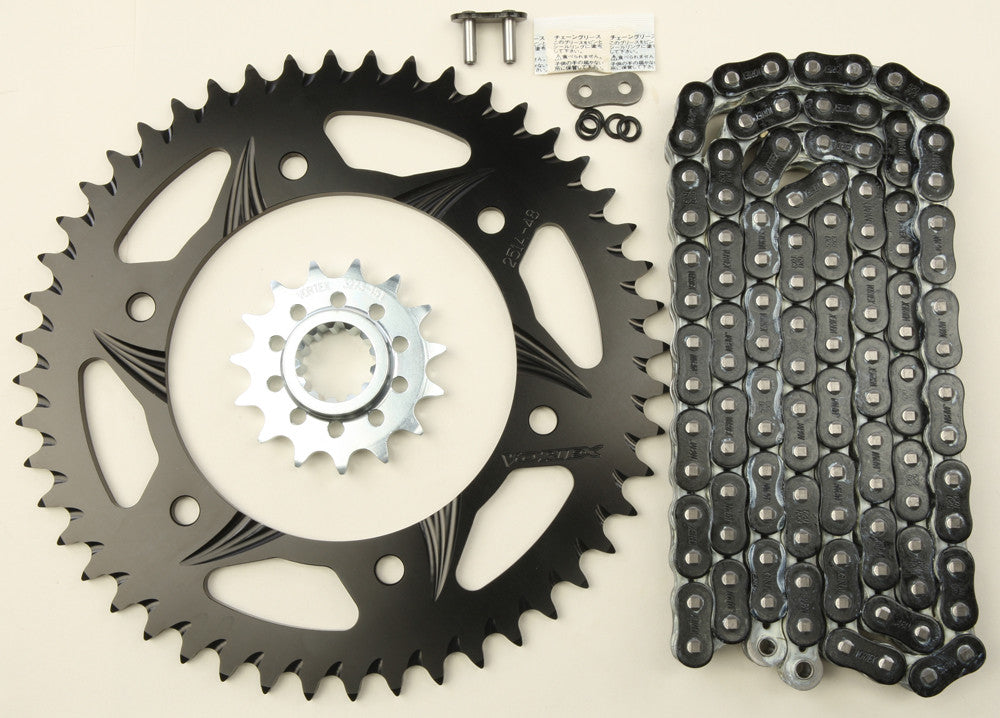 SPROCKET/CHAIN KIT STL/ALU 15/48T BLK RX3 520-108L BLK