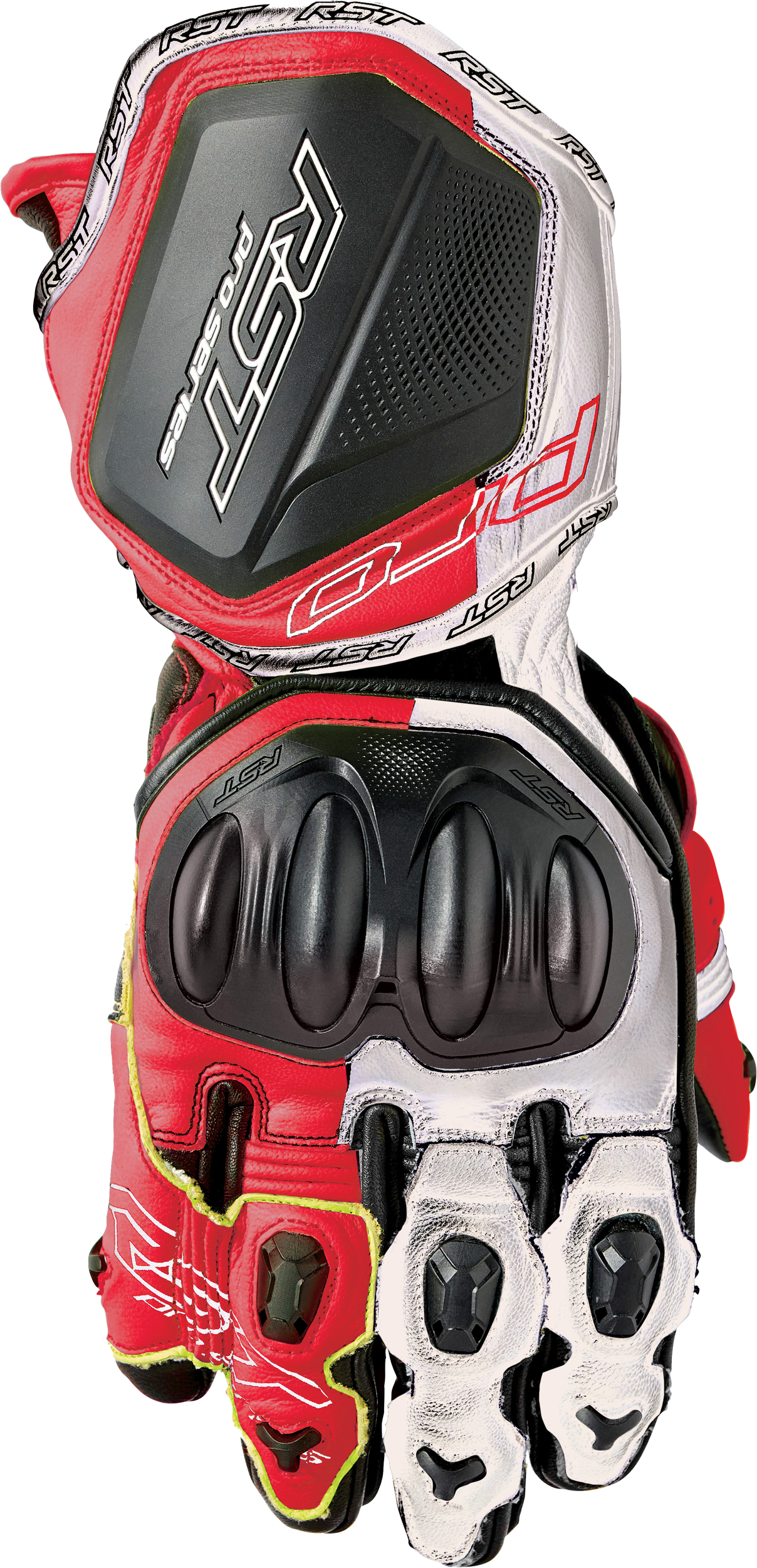 PRO SERIES GP D3O GLOVES WHITE/RED LEATHER 2XL