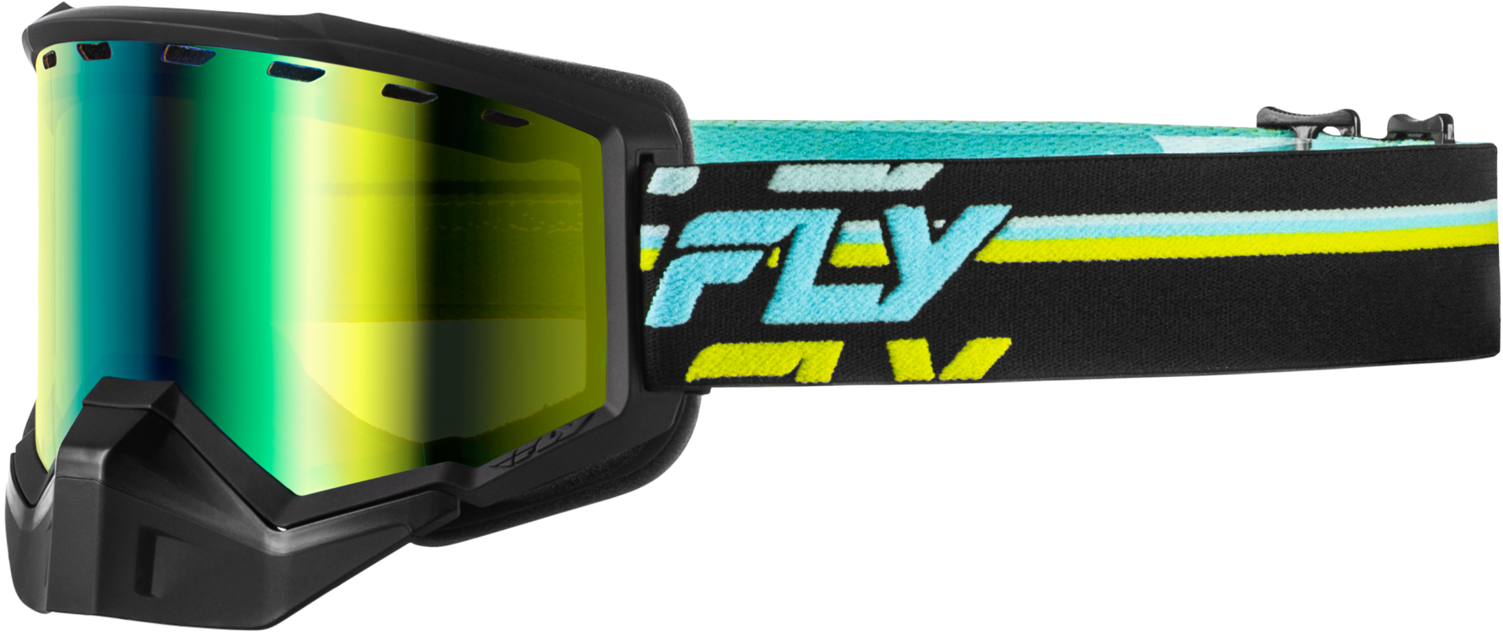 FOCUS SNOW GOGGLE BLK/HI-VIS W/GREEN MIRROR/YELLOW LENS