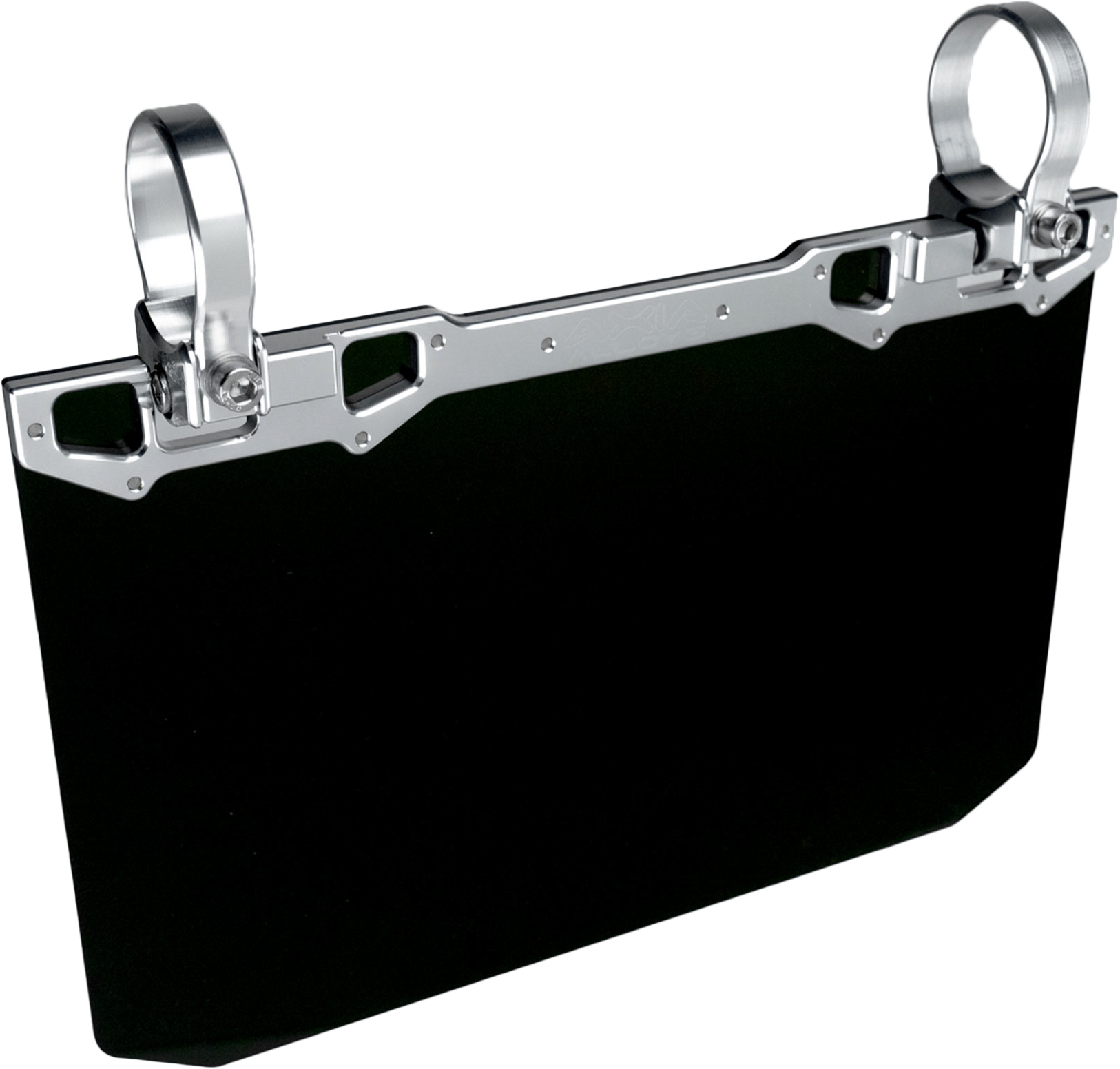 12" X 8" NARROW MOUNT SUN VISO W/SOLID BLACK SHIELD- SILVER