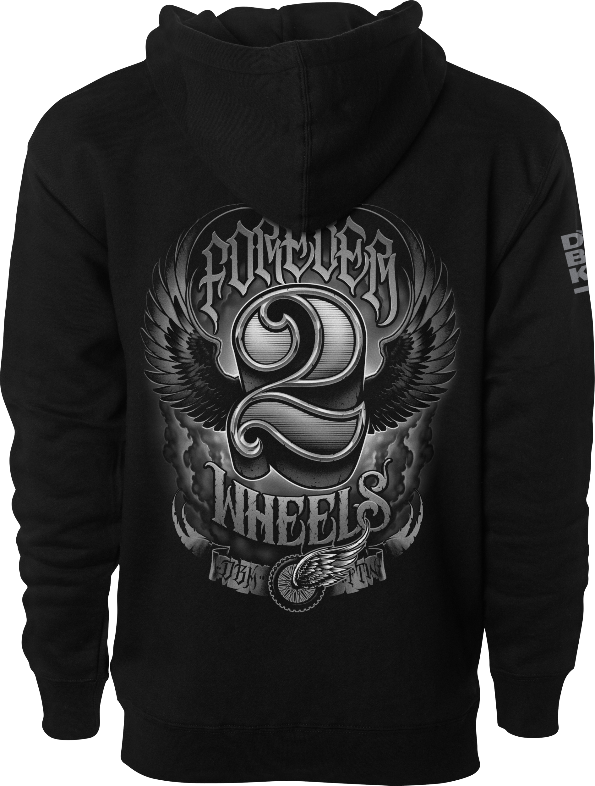 TWO WHEELS HOODIE BLACK XL