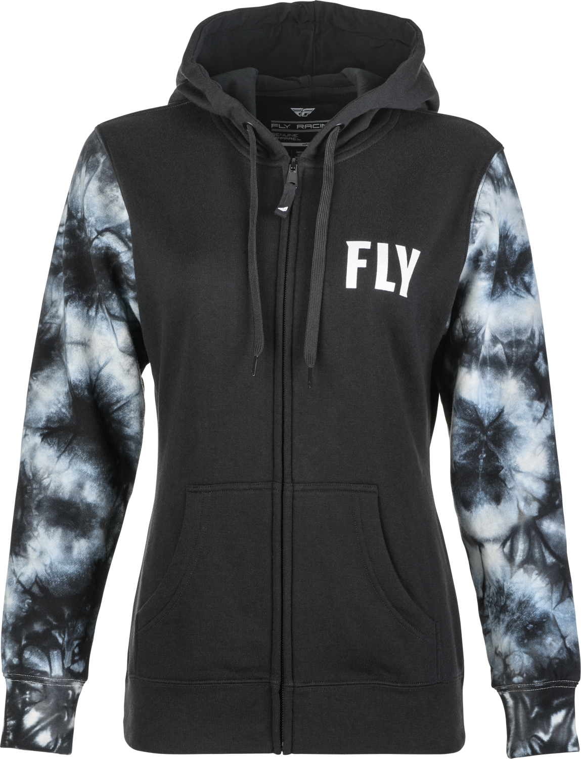 WOMEN'S FLY TIE-DYE ZIP UP HOODIE BLACK/GREY LG