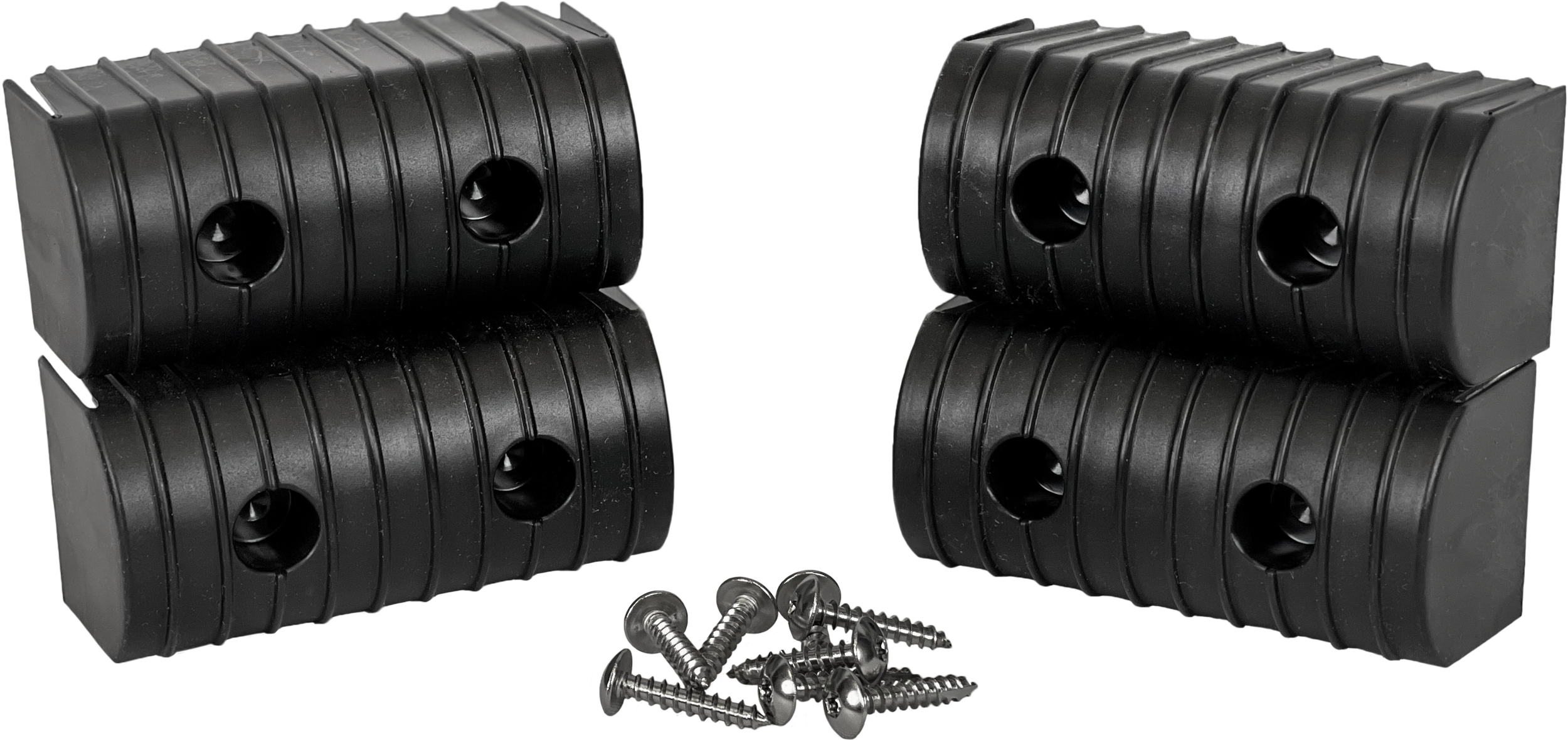 BUNK WRAP END CAP KIT 2X4 4/PACK W/ HARDWARE BLACK