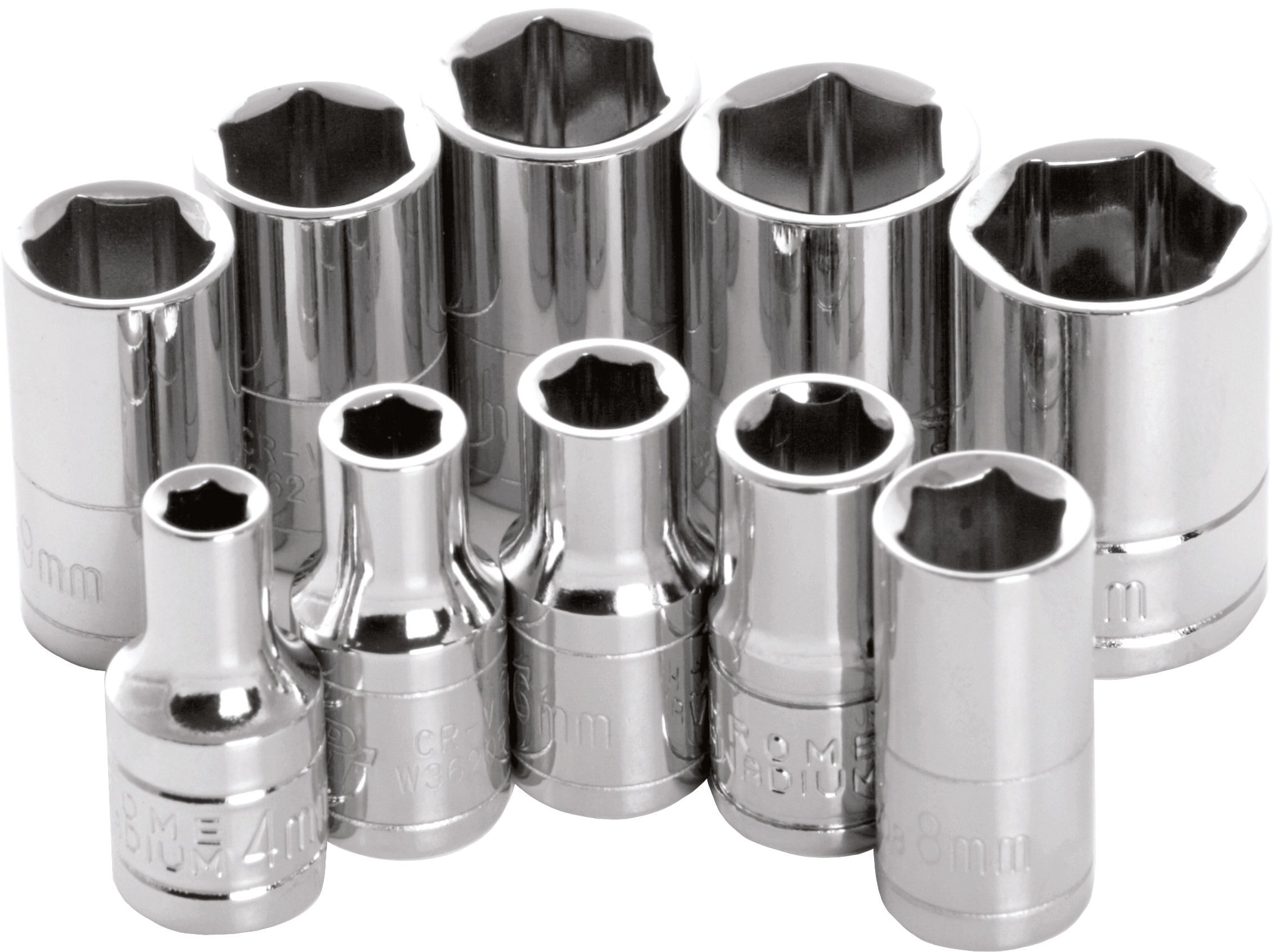 10 PC 1/4" MET SOCKET SET SHALLOW