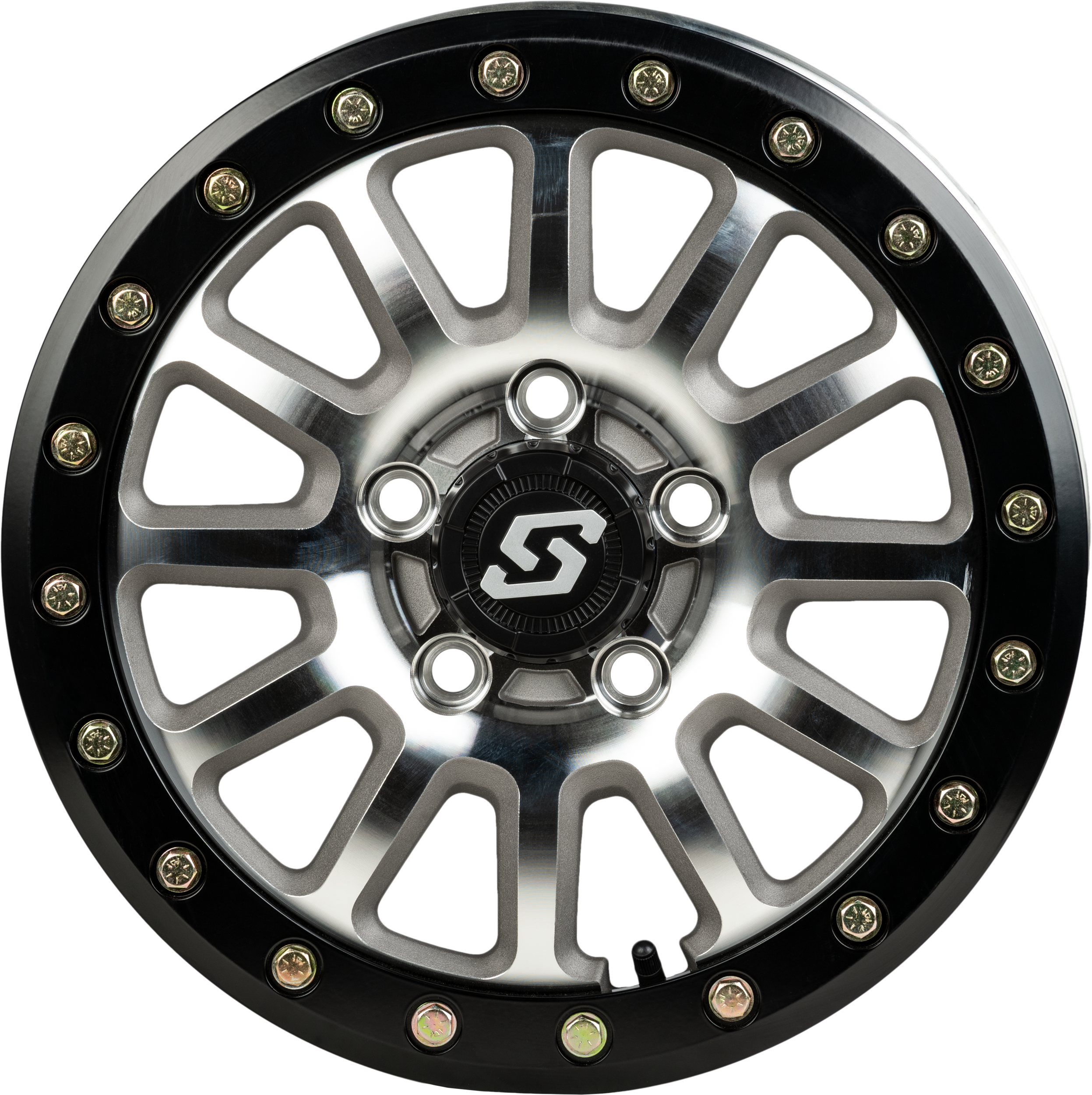 SANO BDLK WHEEL 15X7 5/4.5 6+1 (+50MM) BLK/AS CAST