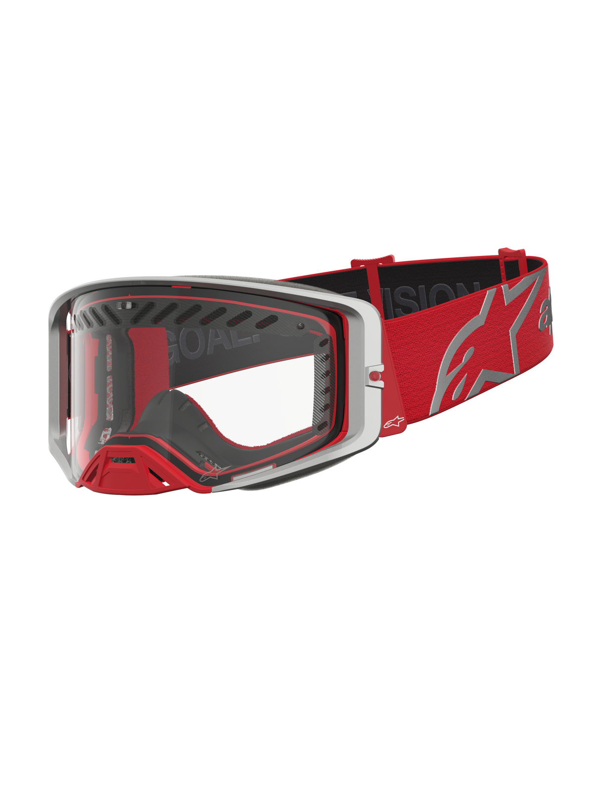 Alpinestars Supertech Dura Air Fluid Goggles - Red Silver / Clear Lens