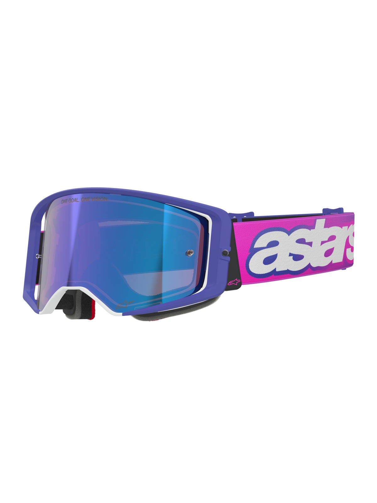 Alpinestars Supertech Vision Vista Goggles - Purple Fluo Pink / Mirror Blue Lens