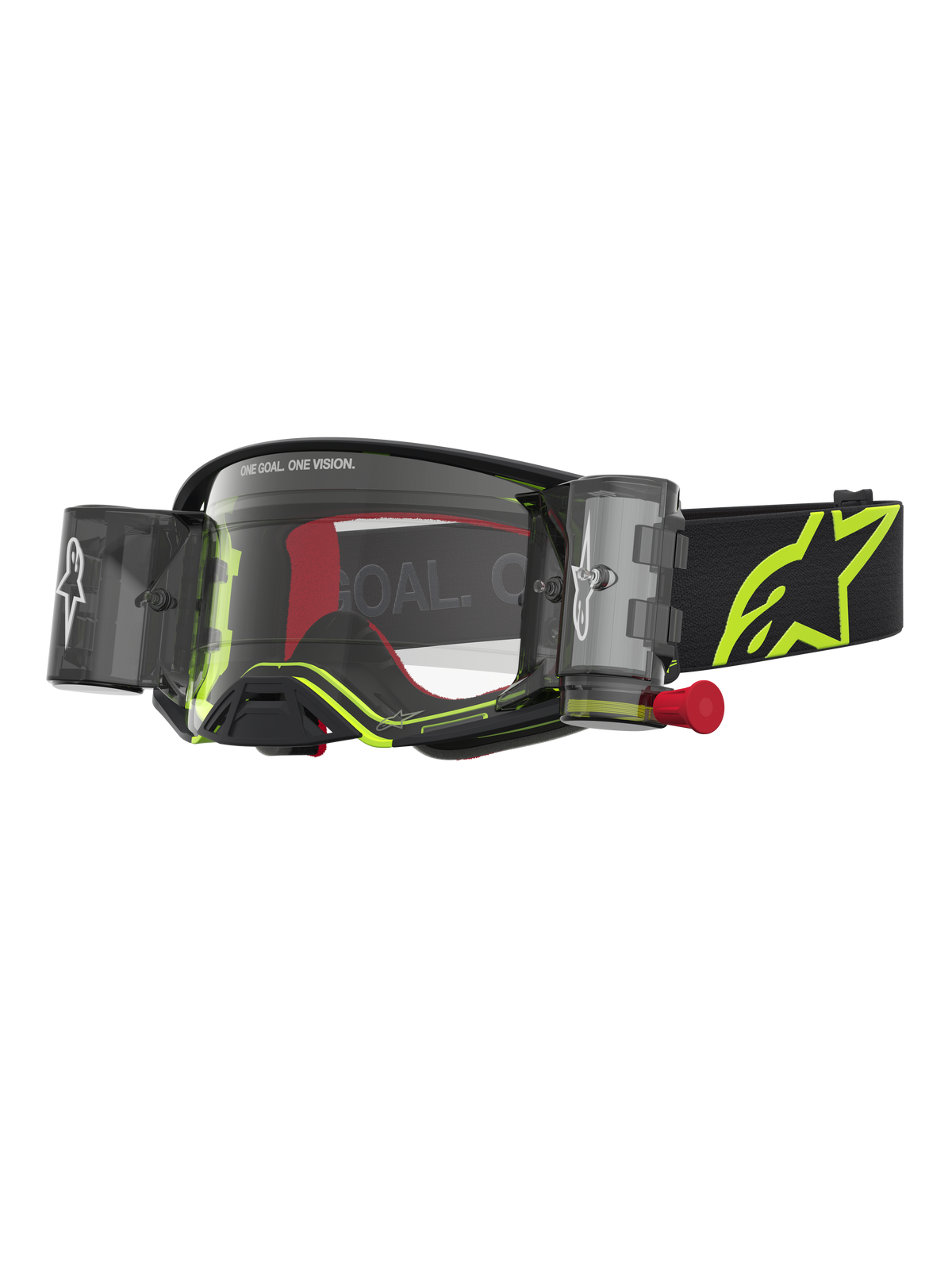 Alpinestars Supertech Firma Rolloff Goggles - Black Yellow Fluo / Clear Lens