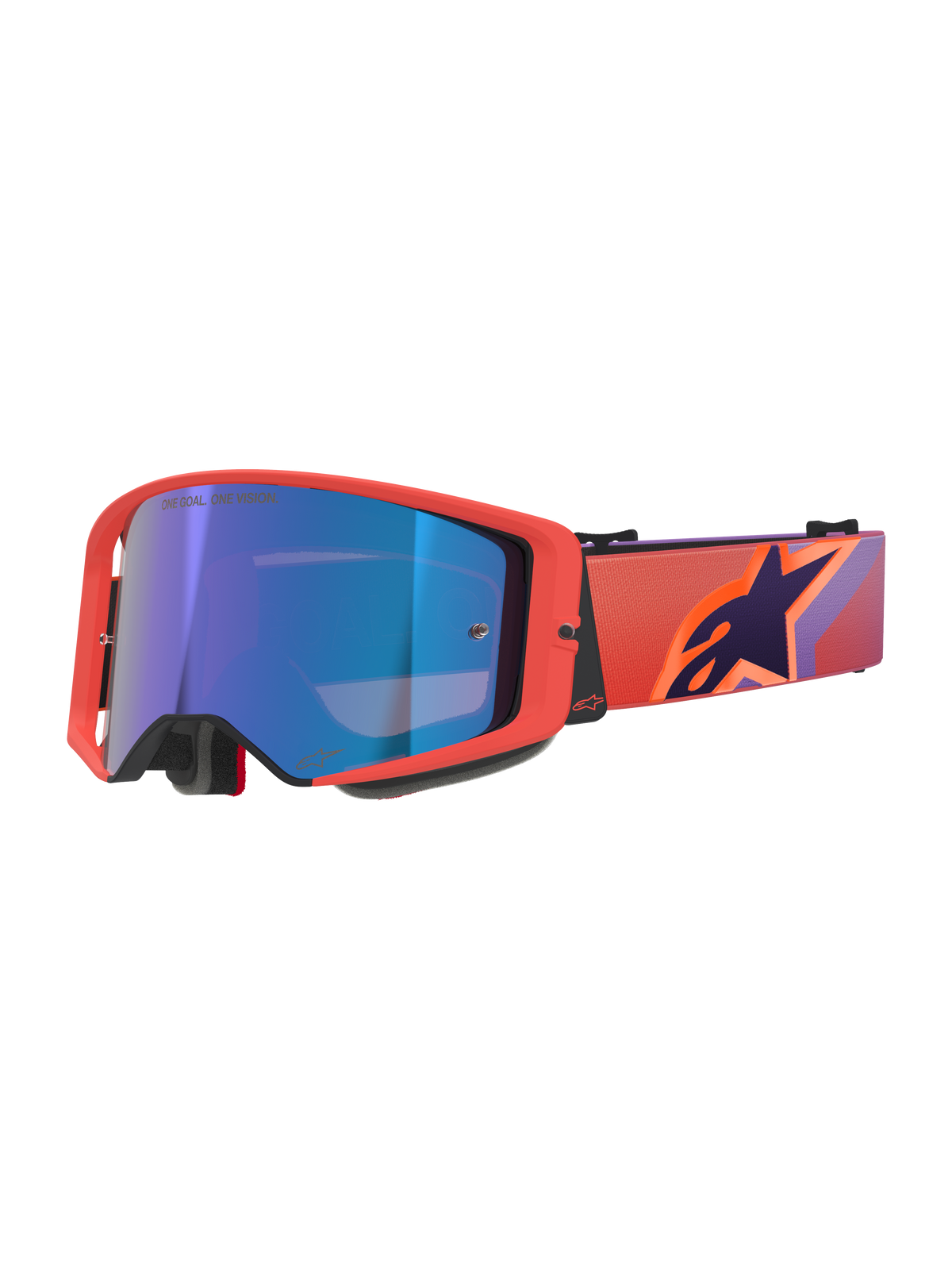 Alpinestars Supertech Vision Corp Goggles - Hot Coral Purple / Mirror Blue Lens