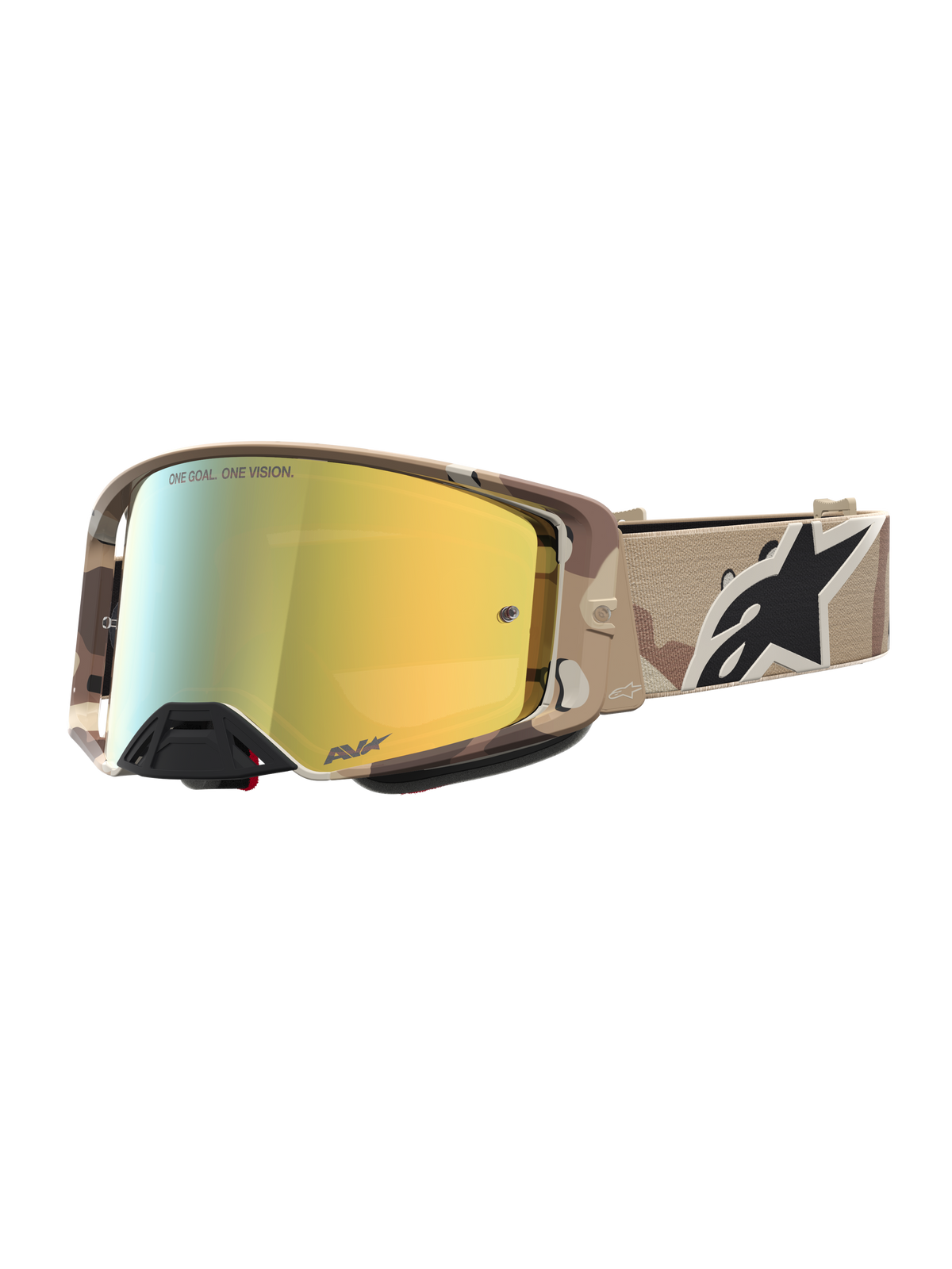 Alpinestars Supertech Lone Goggles - Camo Desert / Mirror Gold Lens