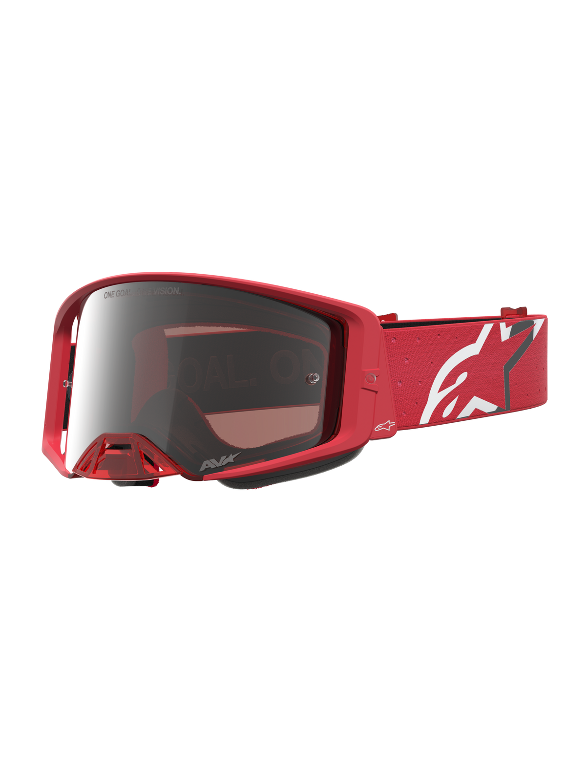 Alpinestars Supertech Vesta Goggles - Red Fluo Chrome / Mirror Silver Lens