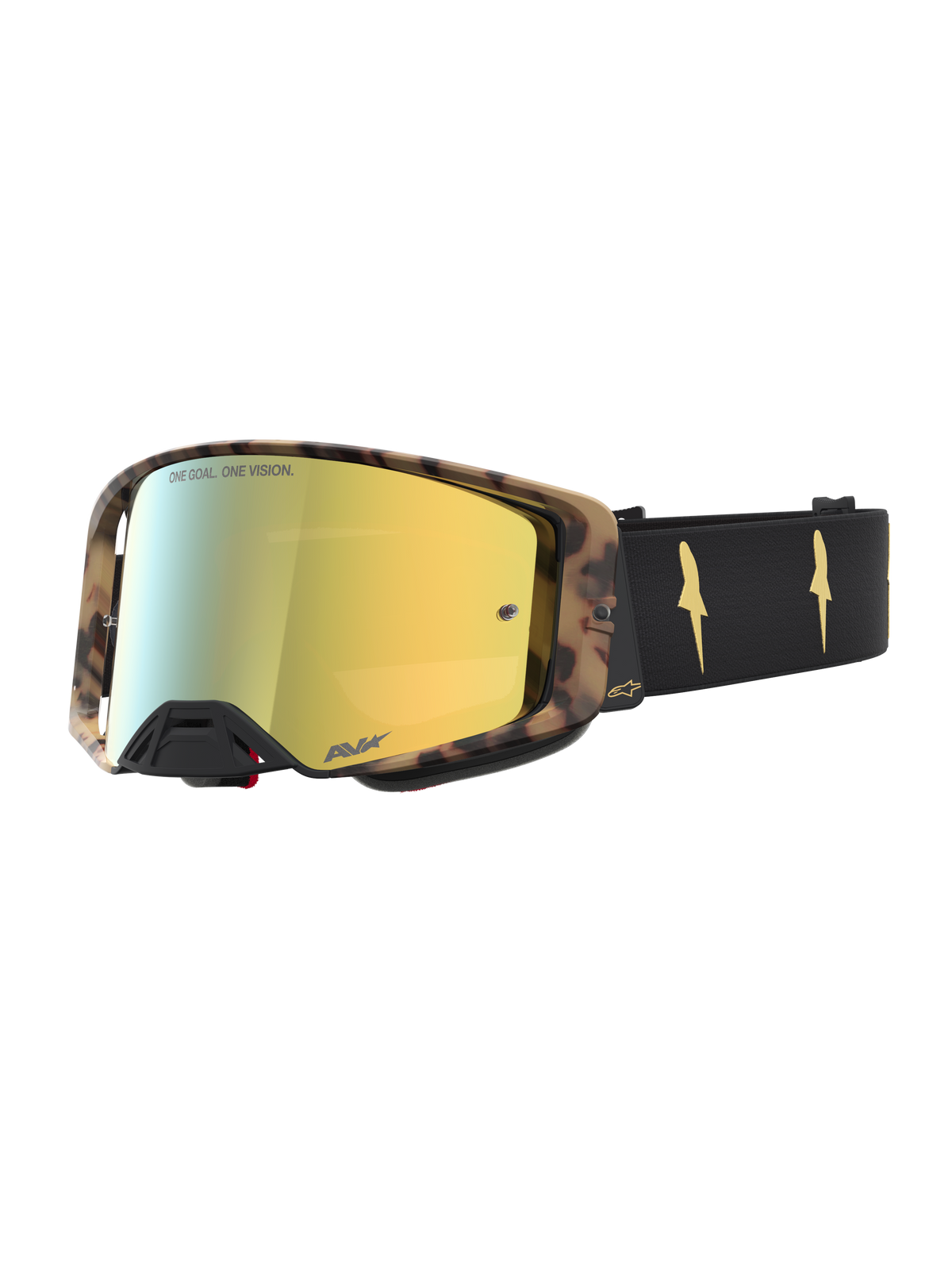 Alpinestars Limited Edition Supertech Zona Goggles - Black Brown / Mirror Gold Lens