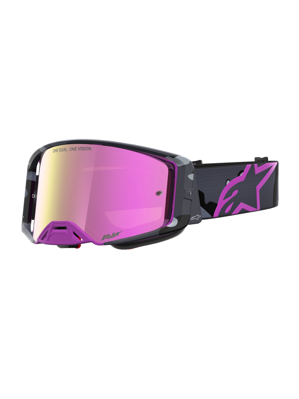 Alpinestars Limited Edition Supertech Lone Goggles - Camo Purple / Mirror Pink Lens
