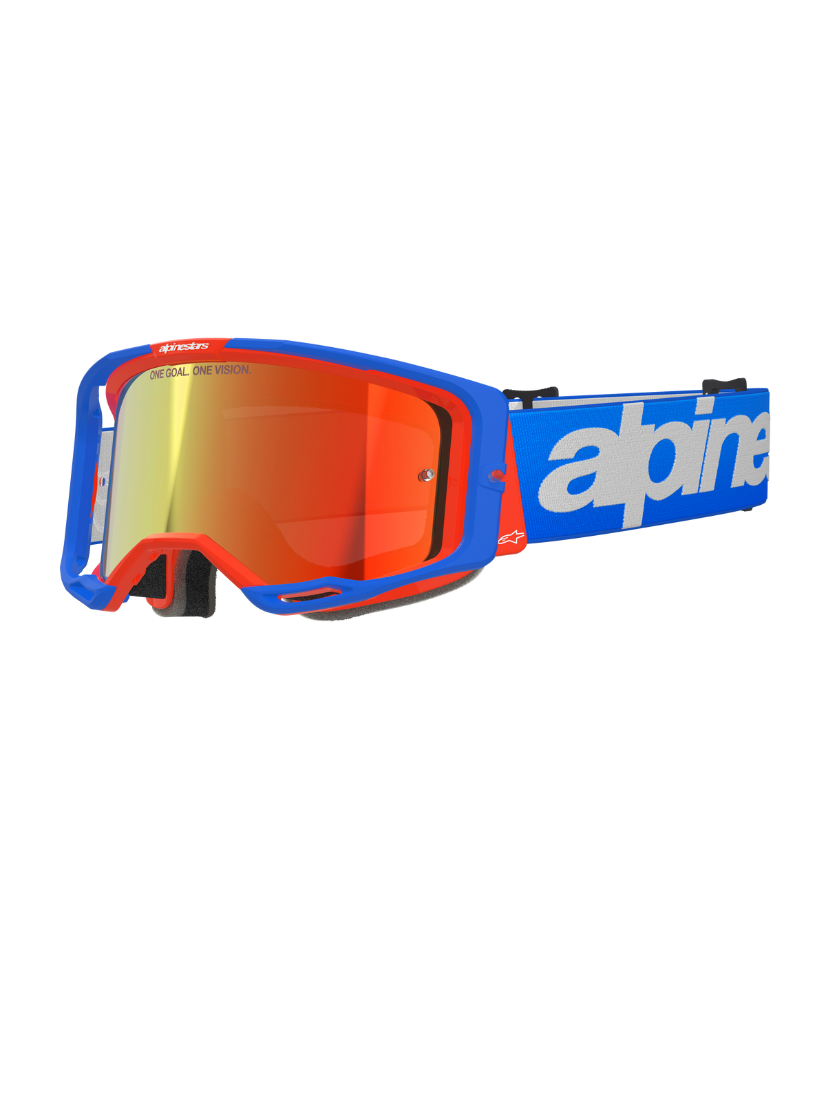 Alpinestars Vision 8 Wordmark Goggles - Blue Orange / Mirror Red Lens