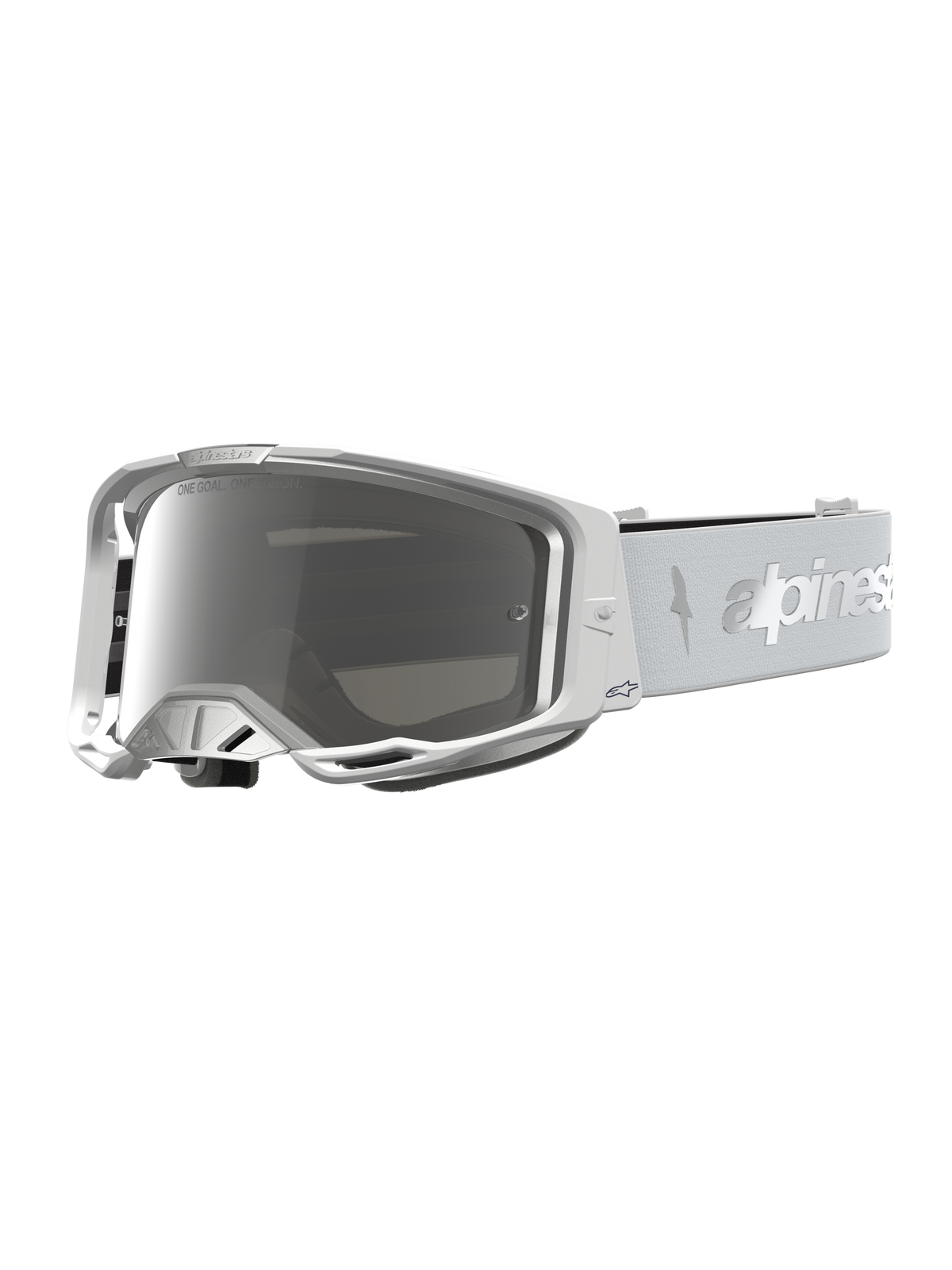 Alpinestars Vision 8 Amber Goggles - White Silver / Mirror Silver Lens