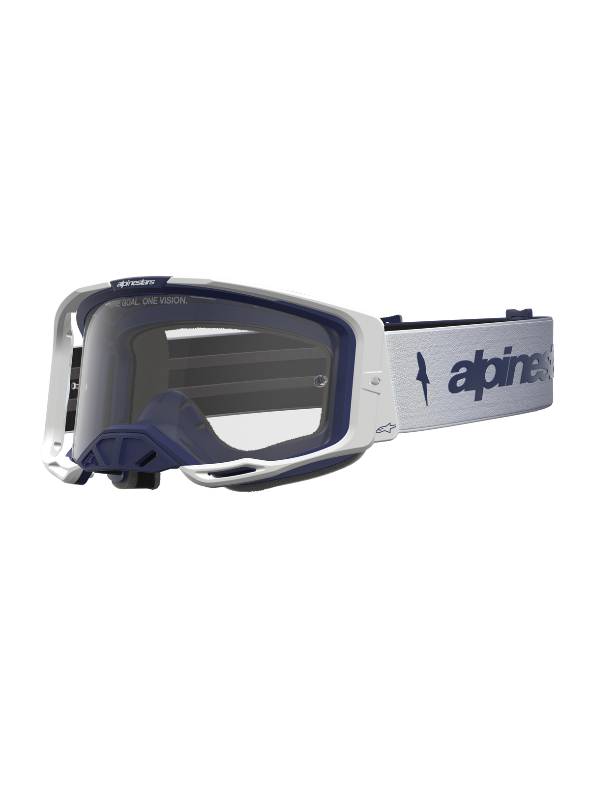 Alpinestars Vision 8 Amber Goggles - White Navy / Clear Lens