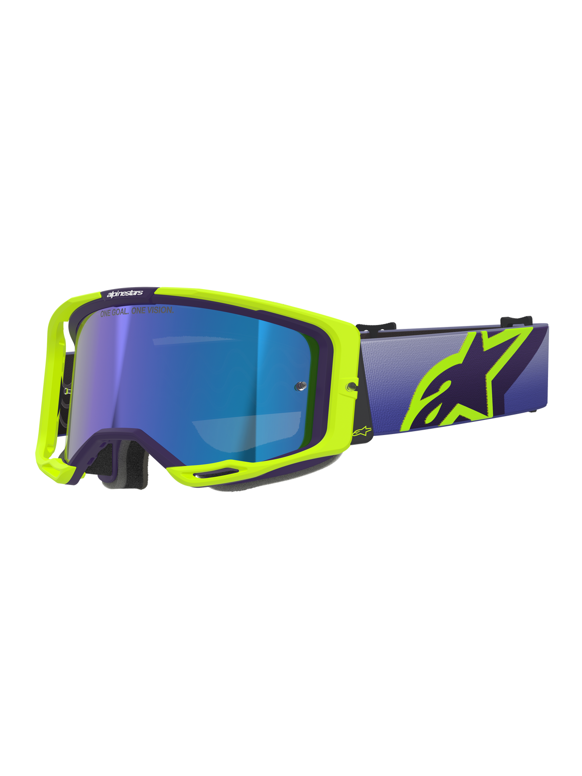 Alpinestars Vision 8 Corp Goggles - Purple Yellow Fluo / Mirror Blue Lens