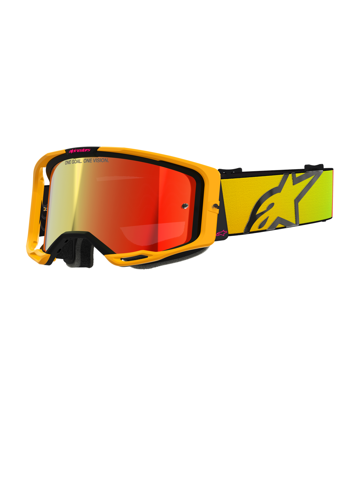 Alpinestars Vision 8 Corp Goggles - Yellow Pink / Mirror Red Lens