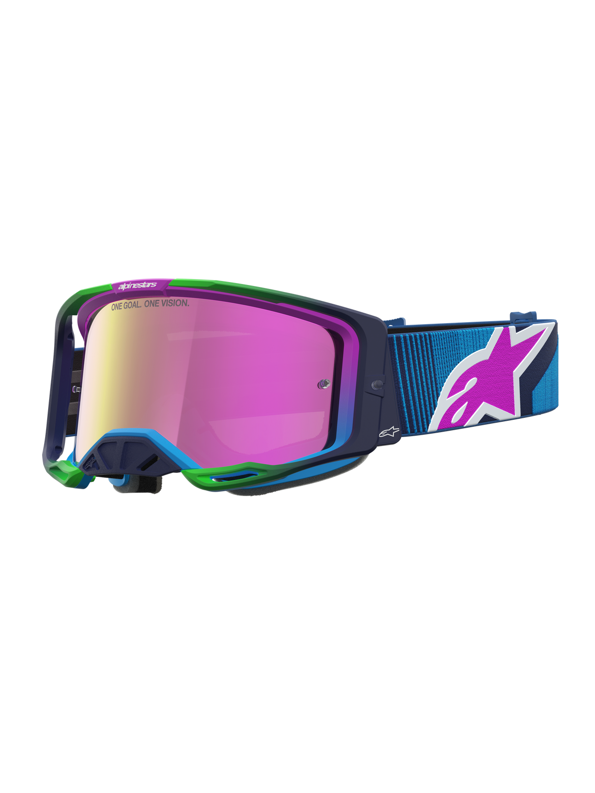 Alpinestars Vision 8 Maven Goggles - Blithe Blue Purple / Mirror Pink Lens