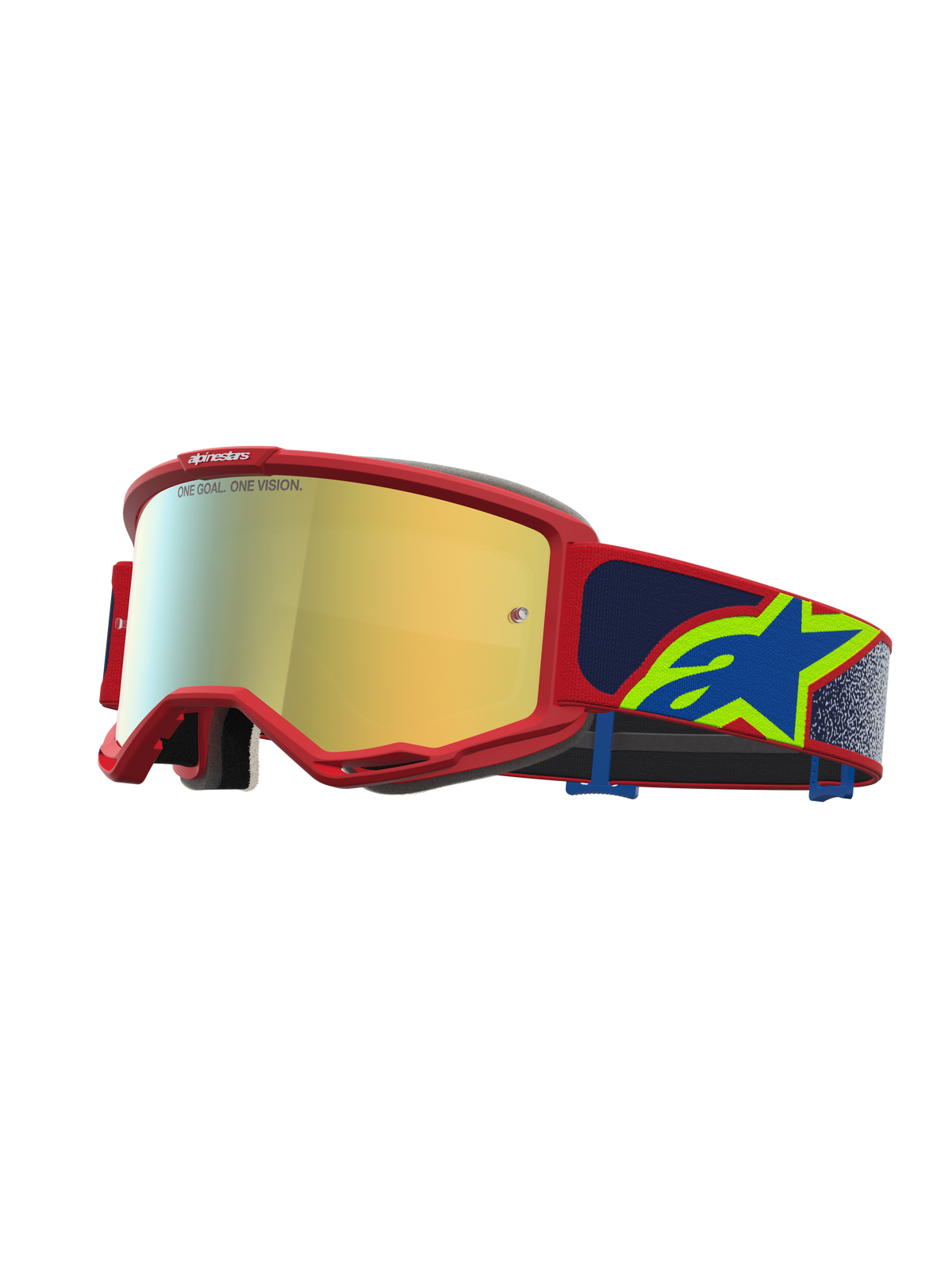 Alpinestars Vision 5 Drag Goggles - Fire Red Blue / Mirror Gold Lens