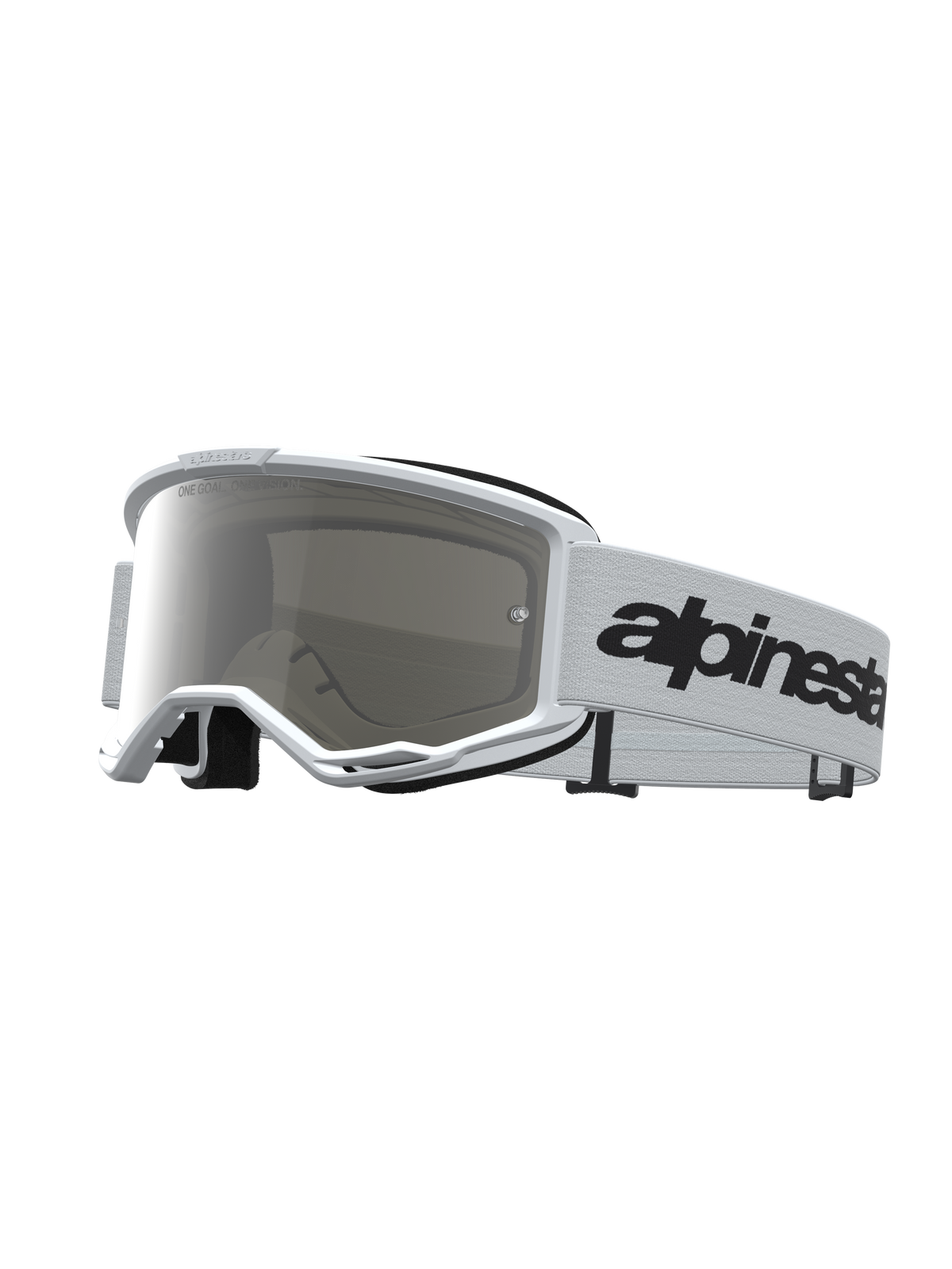 Alpinestars Vision 3 Wordmark Goggles - White Black / Mirror Silver Lens