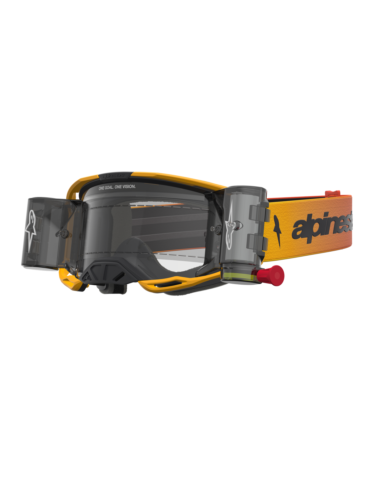 Alpinestars Vision 8 Amber Roll Off Goggles - Yellow Red Black / Clear Lens