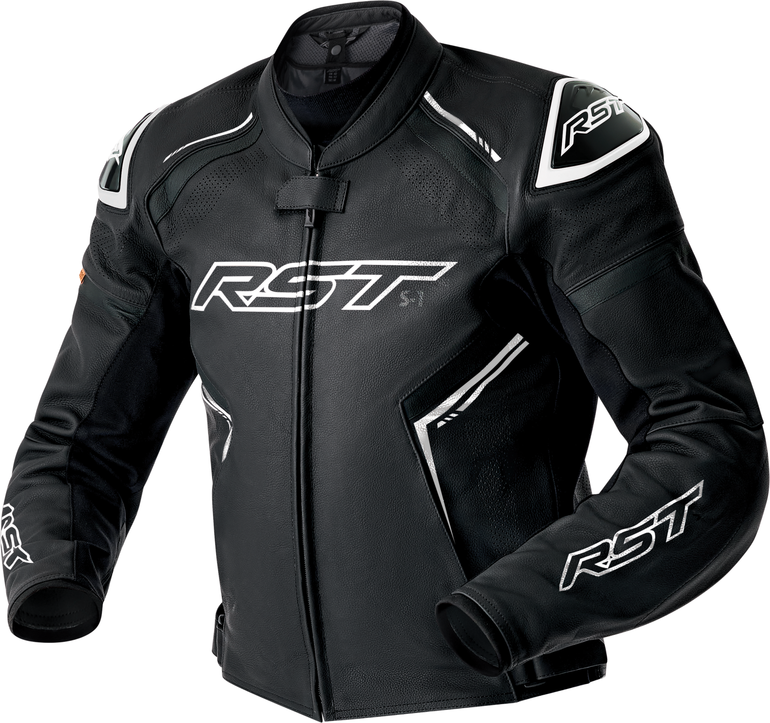 S1 D3O LEATHER JACKET BLK/WHI 2X