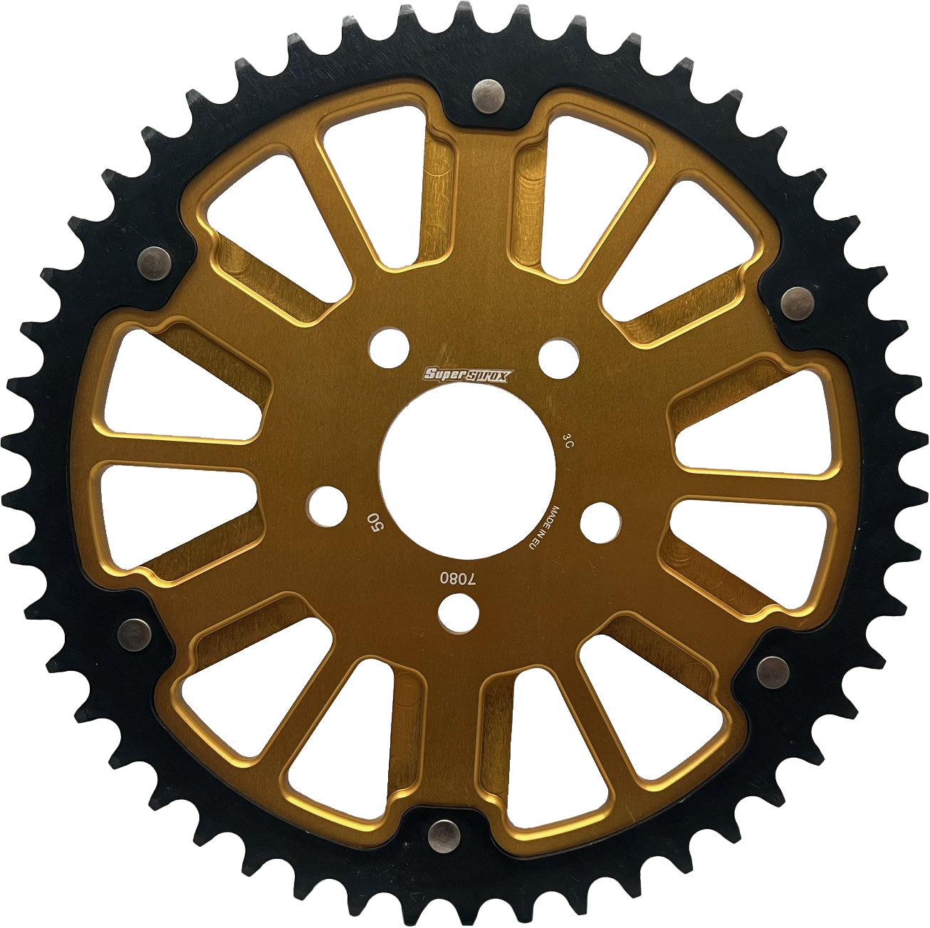 STEALTH 53T REAR SPROCKET GLD ALUM CAR  BLK STEEL TEETH