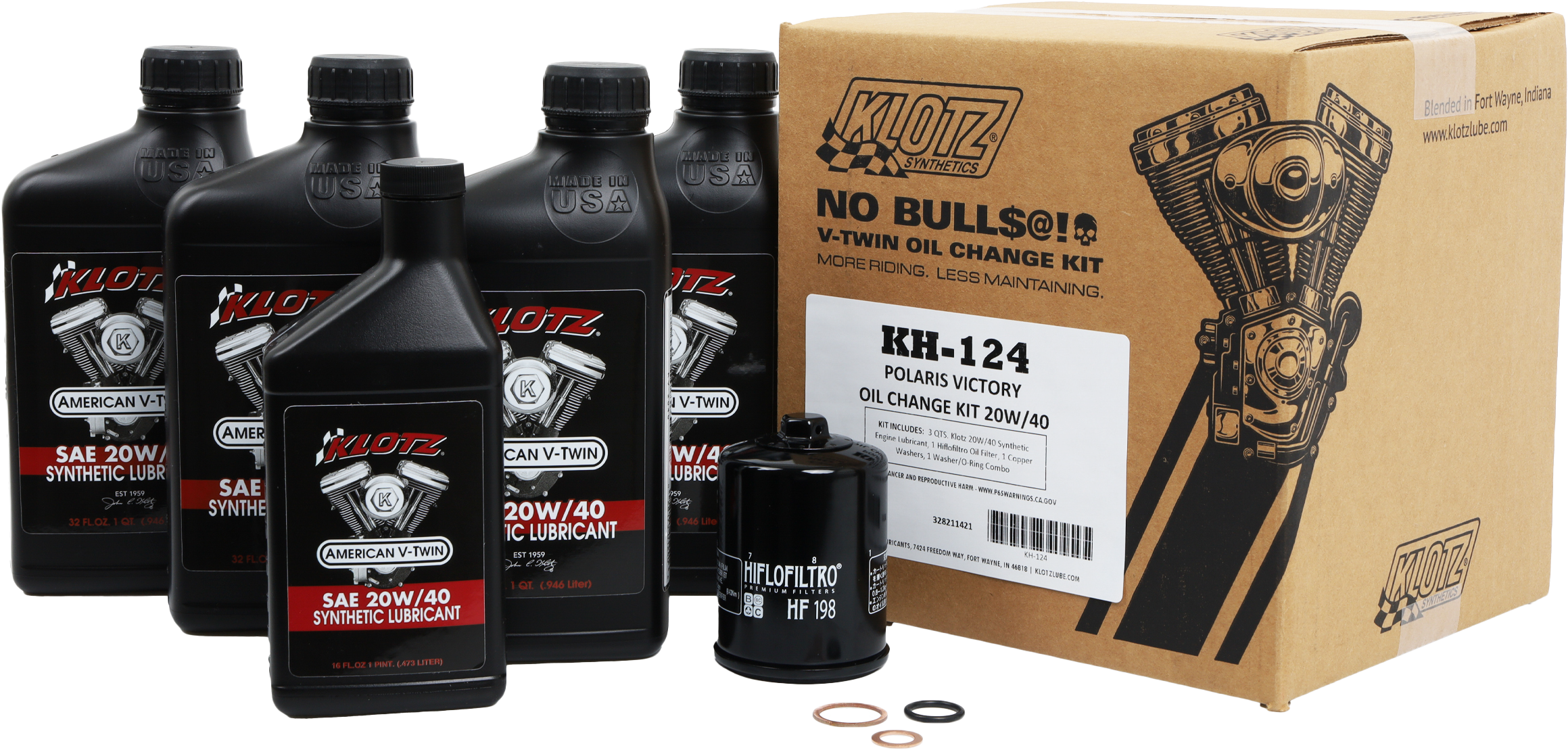 VICTORY 4.5QT SYNTHETIC OIL CHANGE KIT
