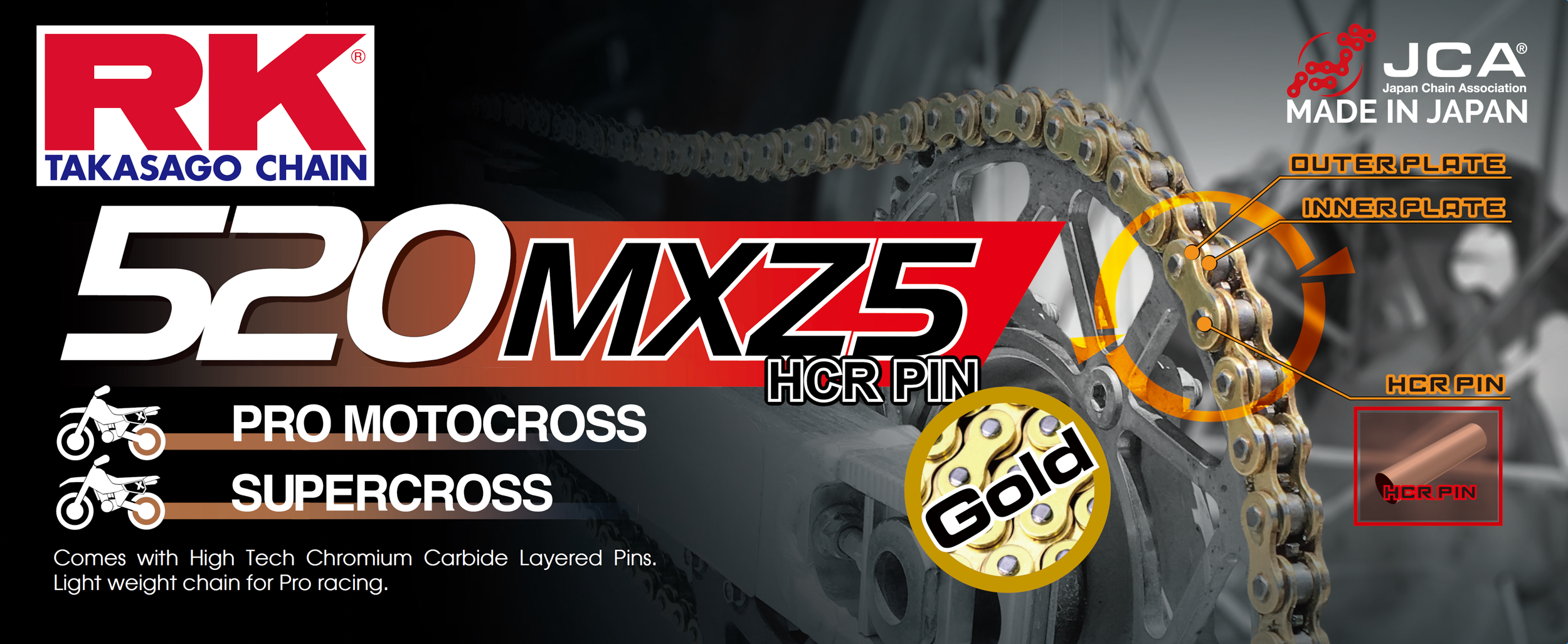 GB520MXZ5 DRIVE CHAIN GOLD 520 X 120