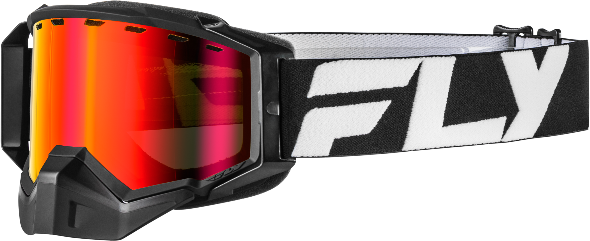 ZONE SNOW GOGGLE BLK/WHTE W/RED MIRROR/AMBER LENS