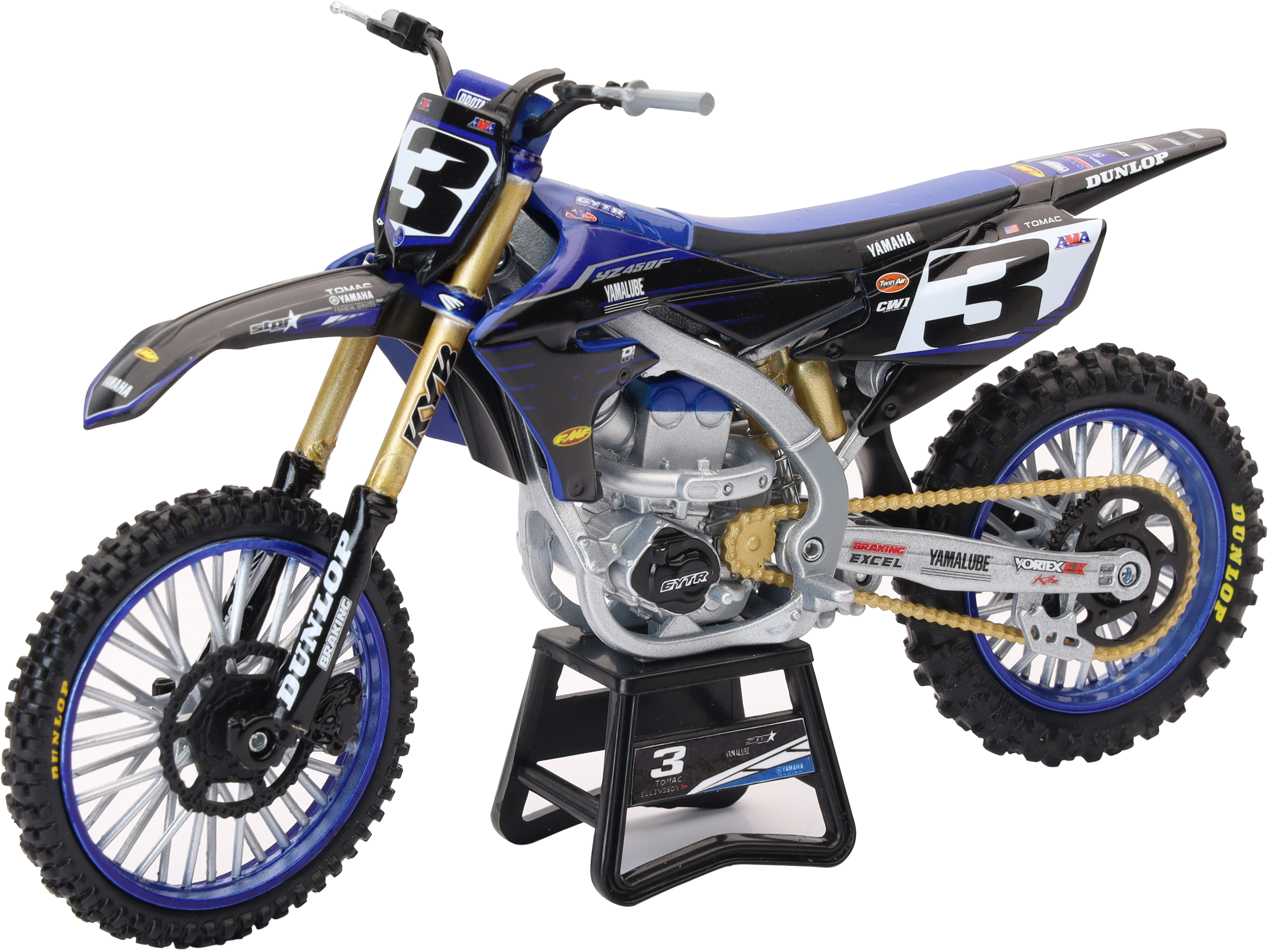 1:12 SCALE YAMAHA TEAM YZ450F ELI TOMAC #3 W/#1 SX/MX